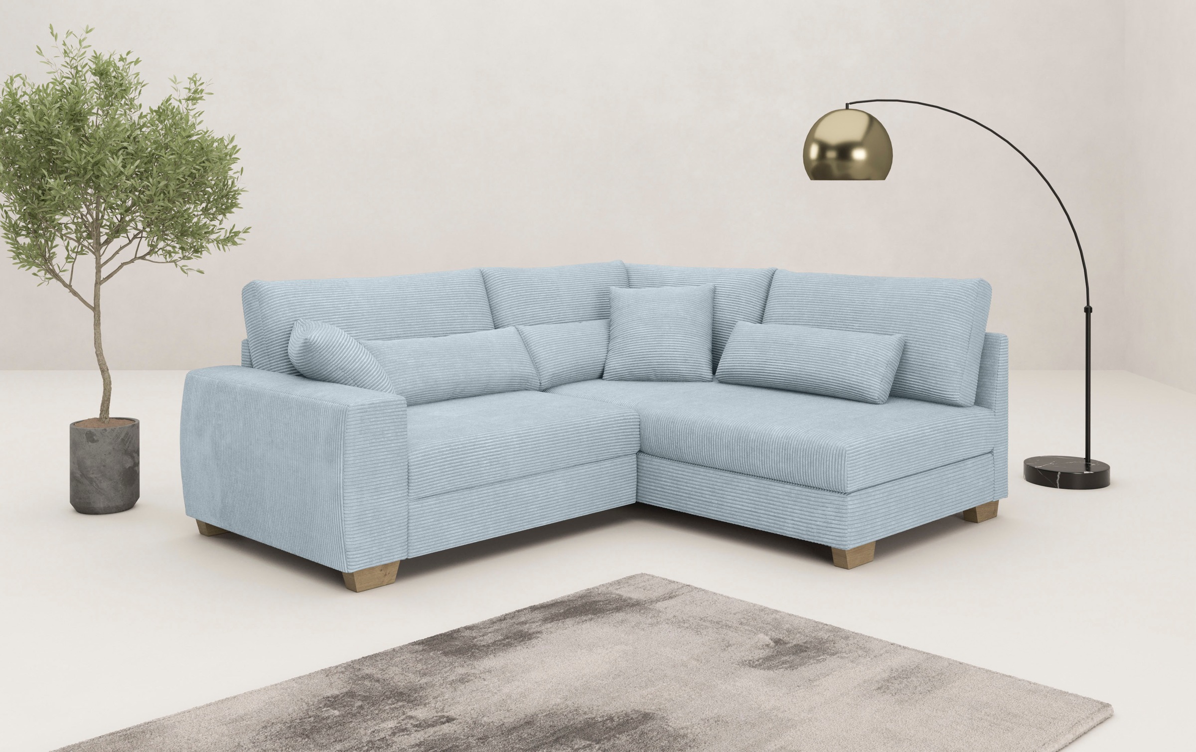 Mr. Couch Ecksofa »Helena L-Form«, Mit Federkern, wahlweise mit Bettfunktio günstig online kaufen