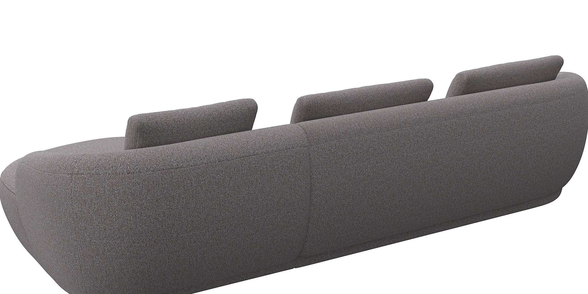 FLEXLUX Wohnlandschaft »Torino, rund, L-Form, Sofa-Ecke mit Recamiere, Longchair-Sofa«, Modernes, organisches Sofa-Design, Kaltschaum, Wellenunterfederung
