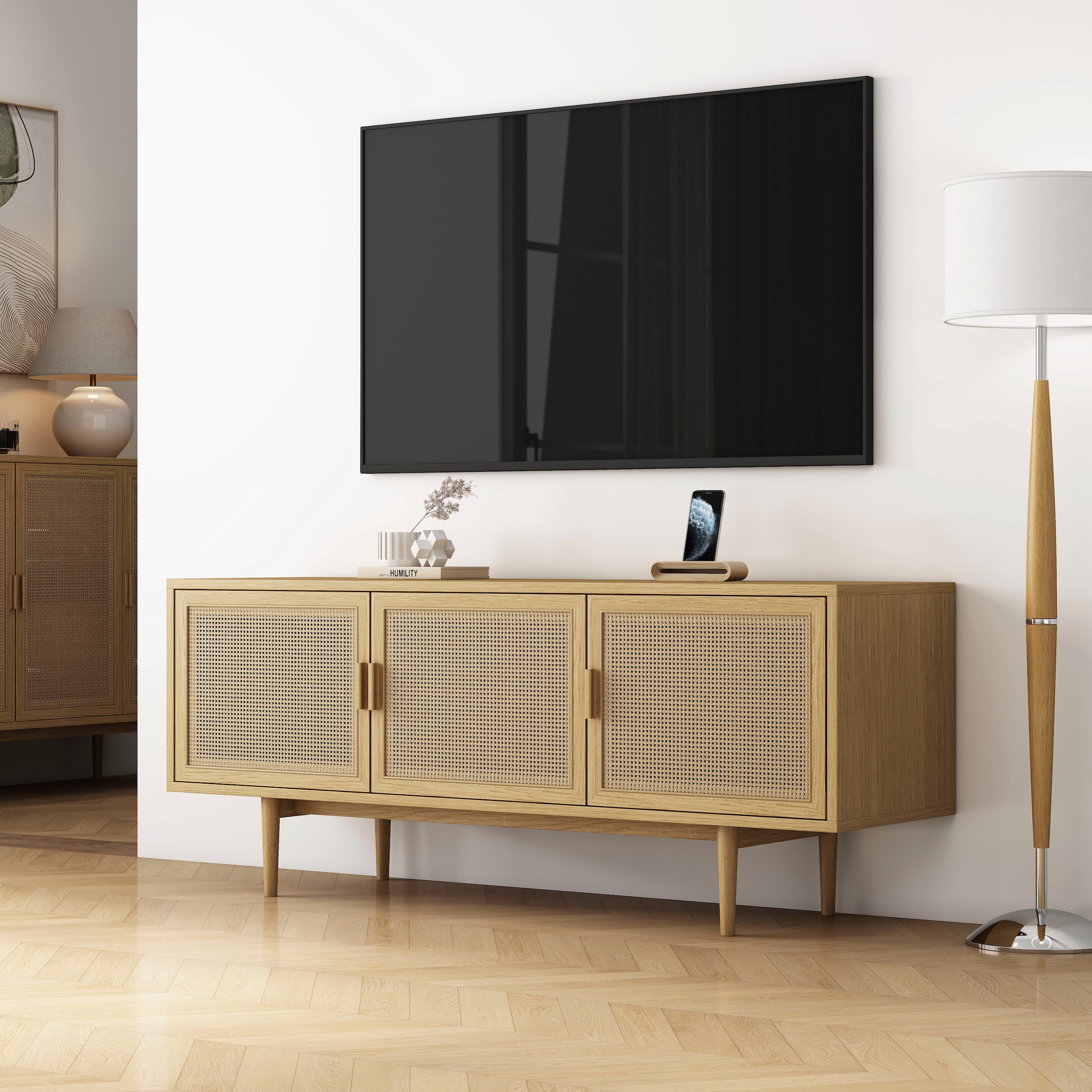 OTTO home TV-Schrank »Lorelia« in moderner Rattan Optik, Lowboard