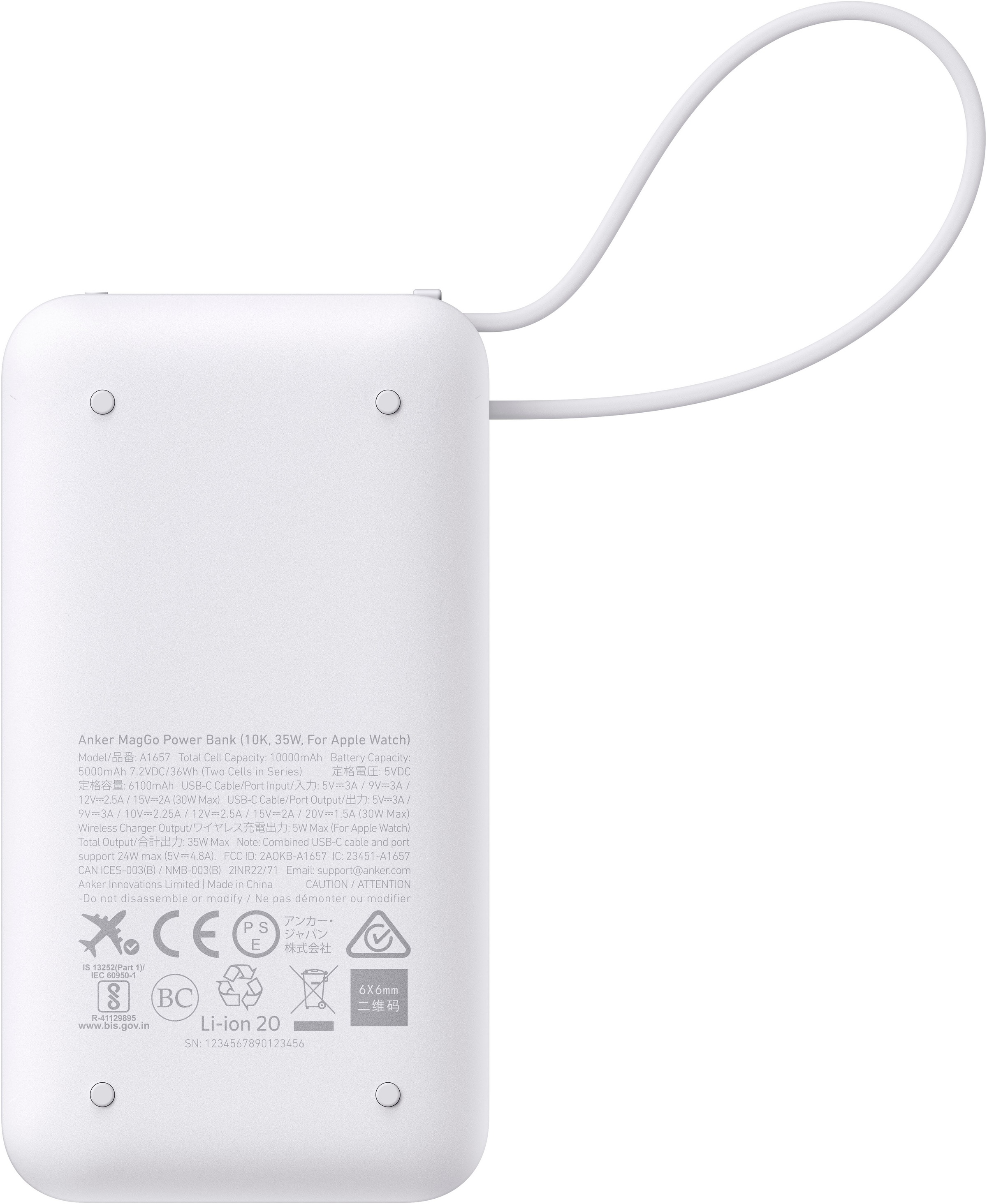 Anker Powerbank »MagGo Powerbank (10.000mAh, 35W, für Apple Watch)«, 10000 mAh