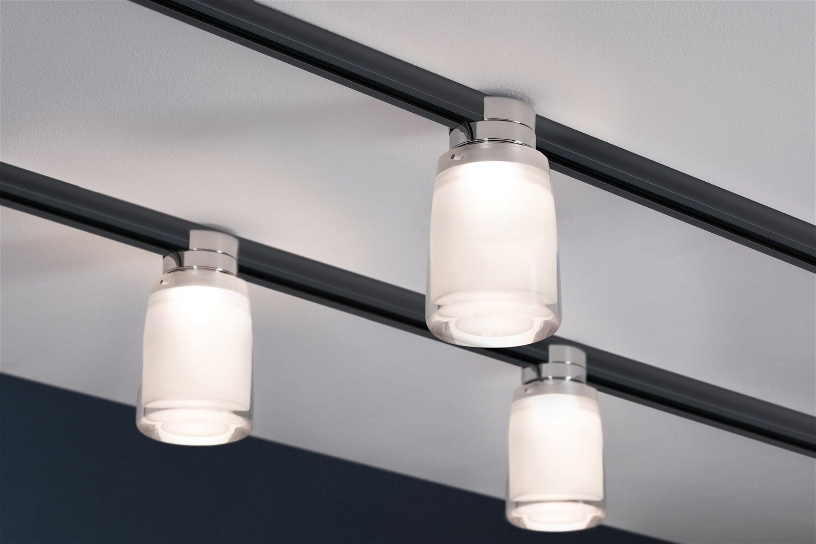 Paulmann Schienensystem-Leuchten »URail Schienenspot Safira 350lm 4,9W 2700K 230V Chrom, Klar, Satin«, dimmbar, Einzelspot