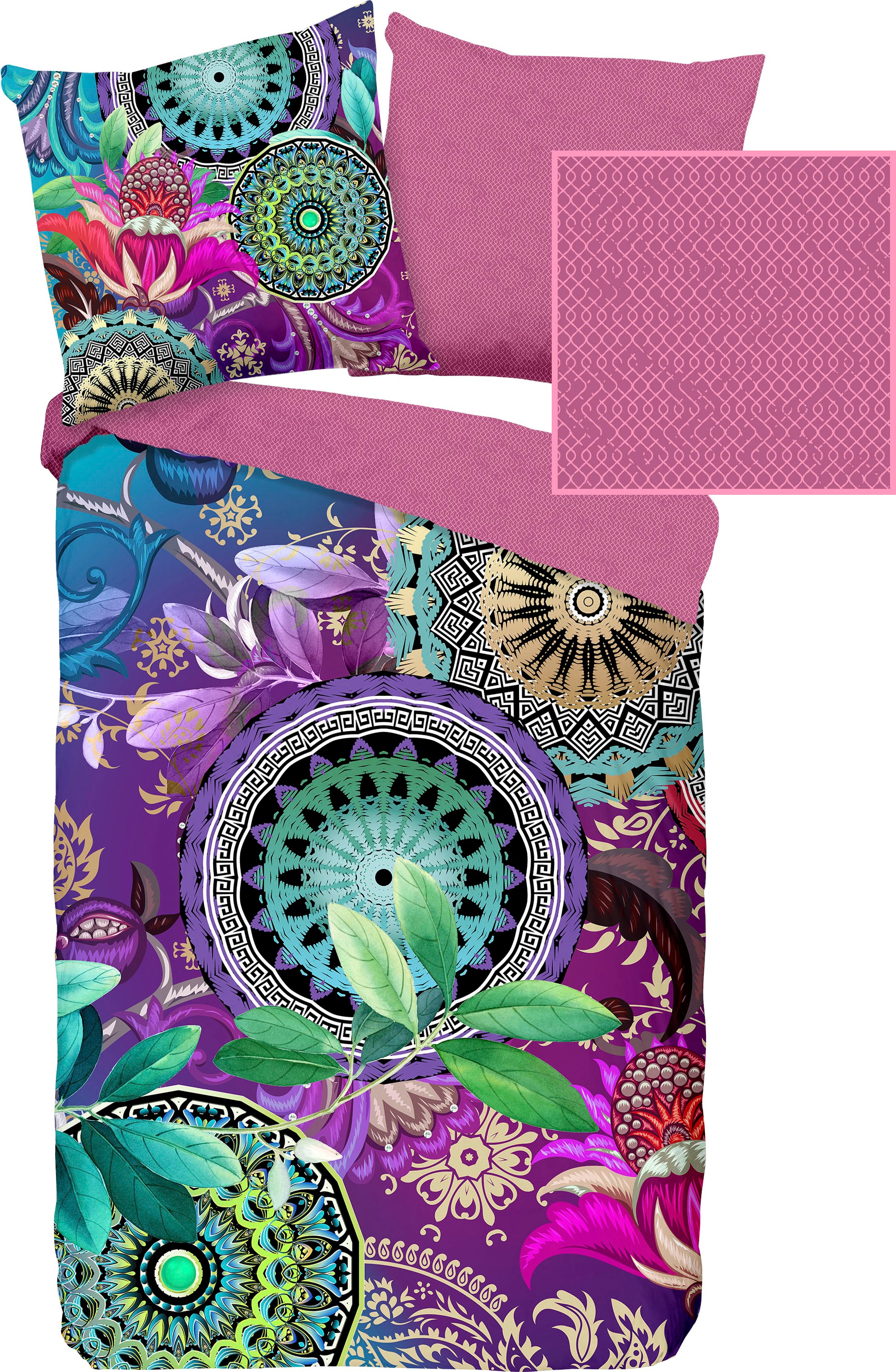 hip Wendebettwäsche »Axelle« 3 Stk. tlg. Mako-Satin, 135x200, Reißverschlus günstig online kaufen