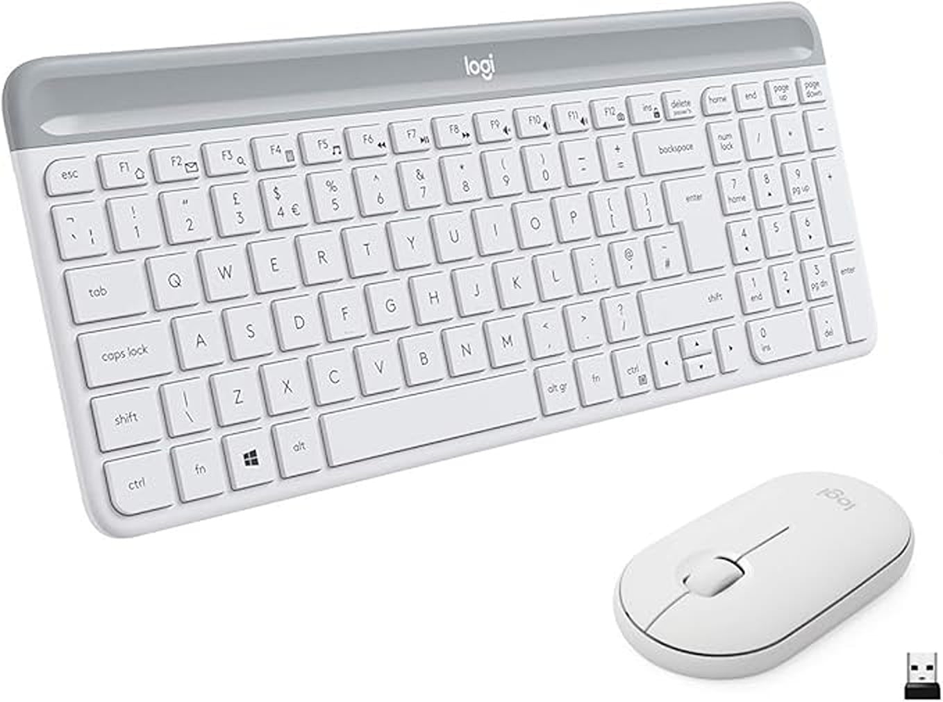 Logitech Tastatur- und Maus-Set »Wireless MK470 Slim Combo - OFFWHITE - US INT'L - INTNL«