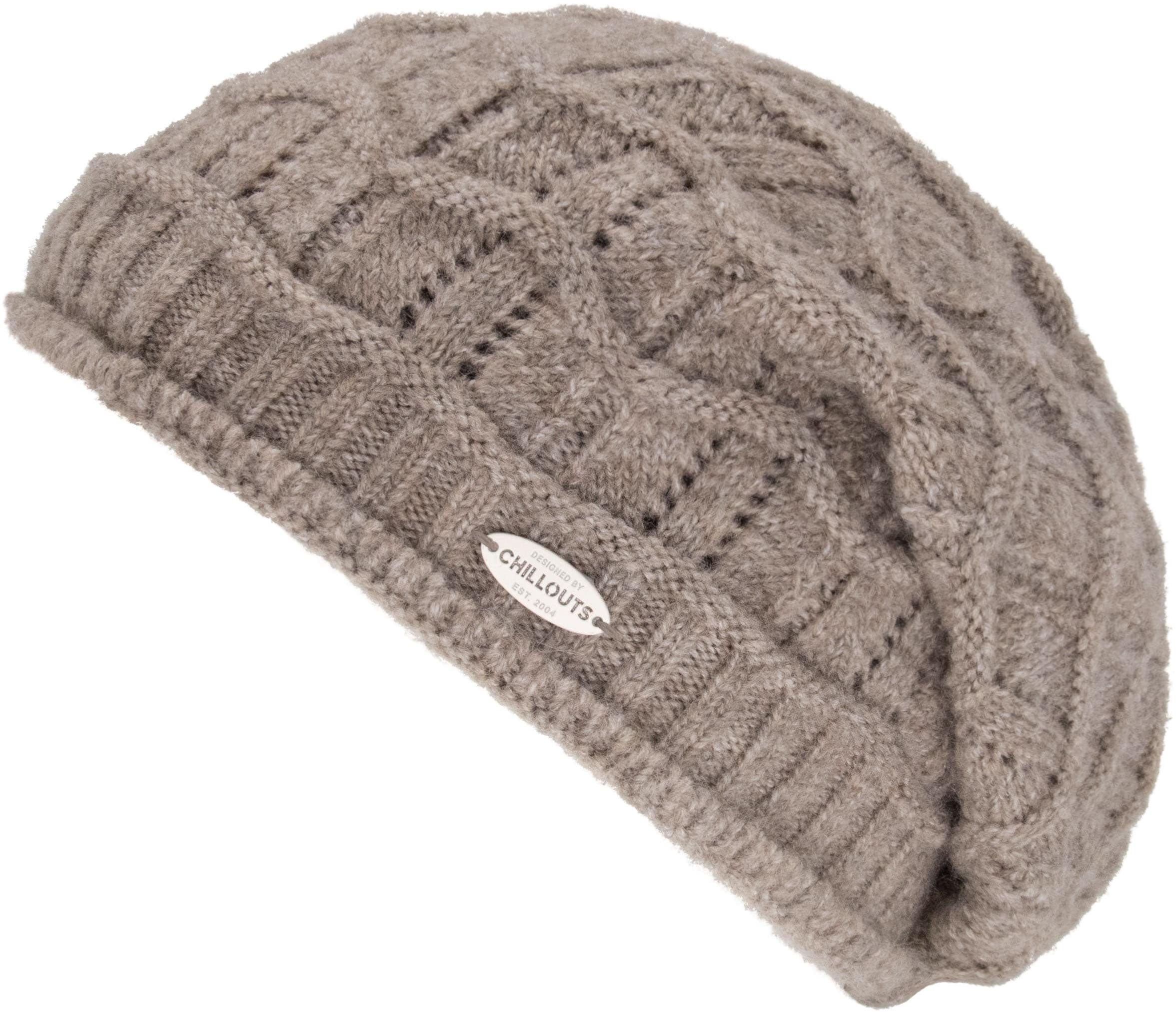 CHILLOUTS Beanie »Maira Hat« mit weichem Lochstrickmuster taupe