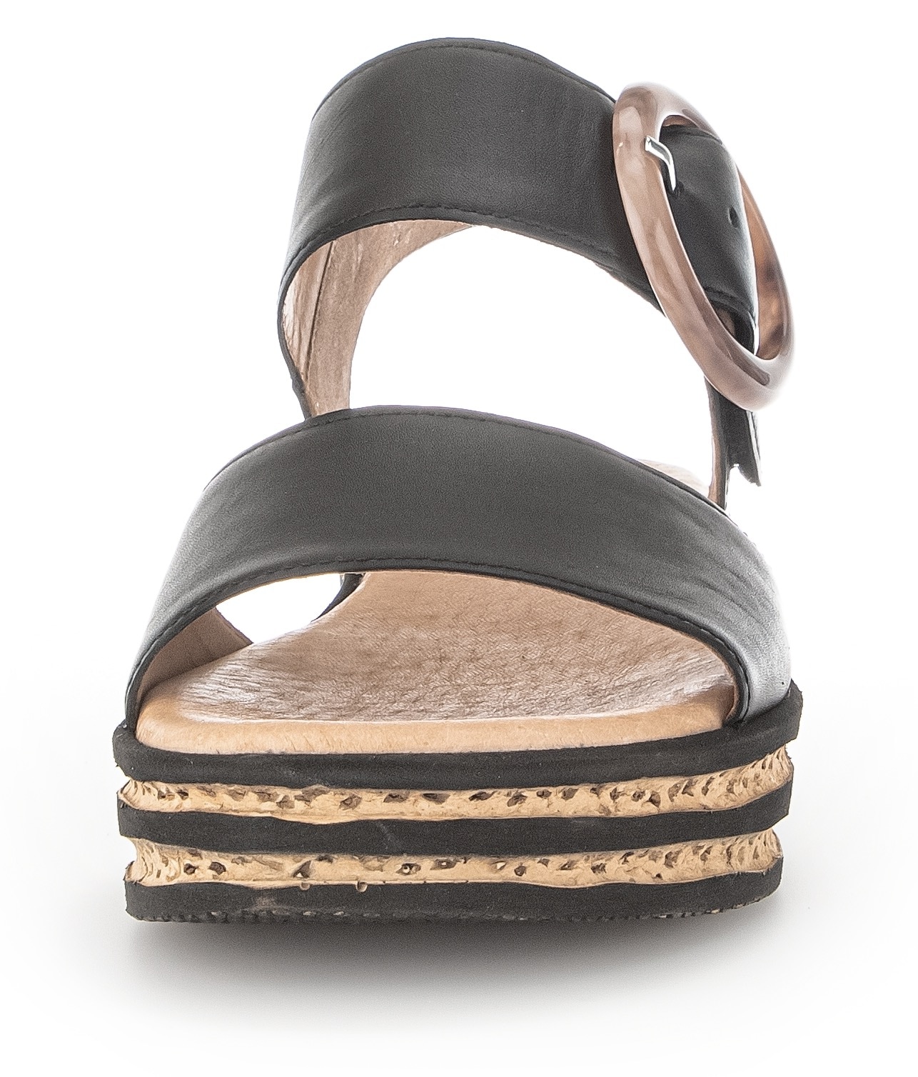 Gabor Keilsandalette  , Sommerschuh, Riemchensandale, Klettverschluss unter der Zierschnalle