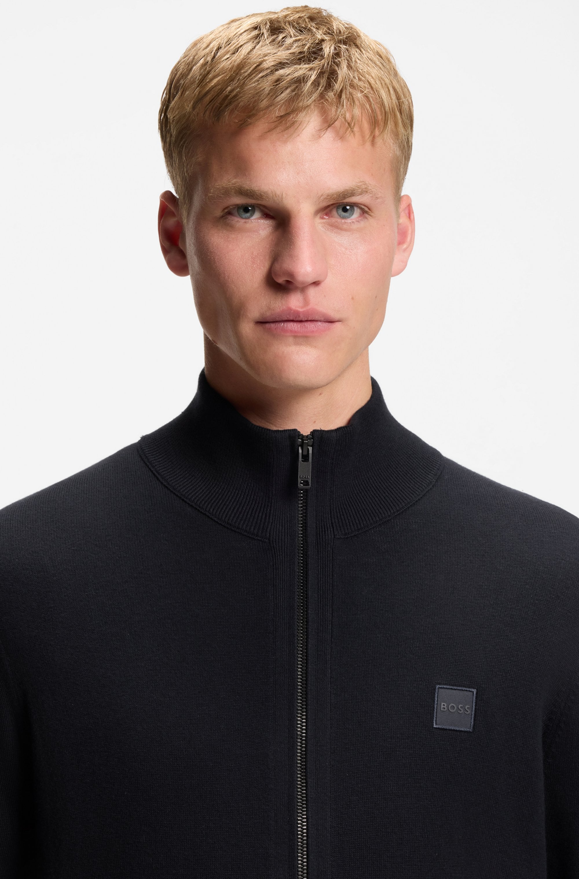 BOSS ORANGE Strickjacke »Kanozip«, mit Reißverschluss
