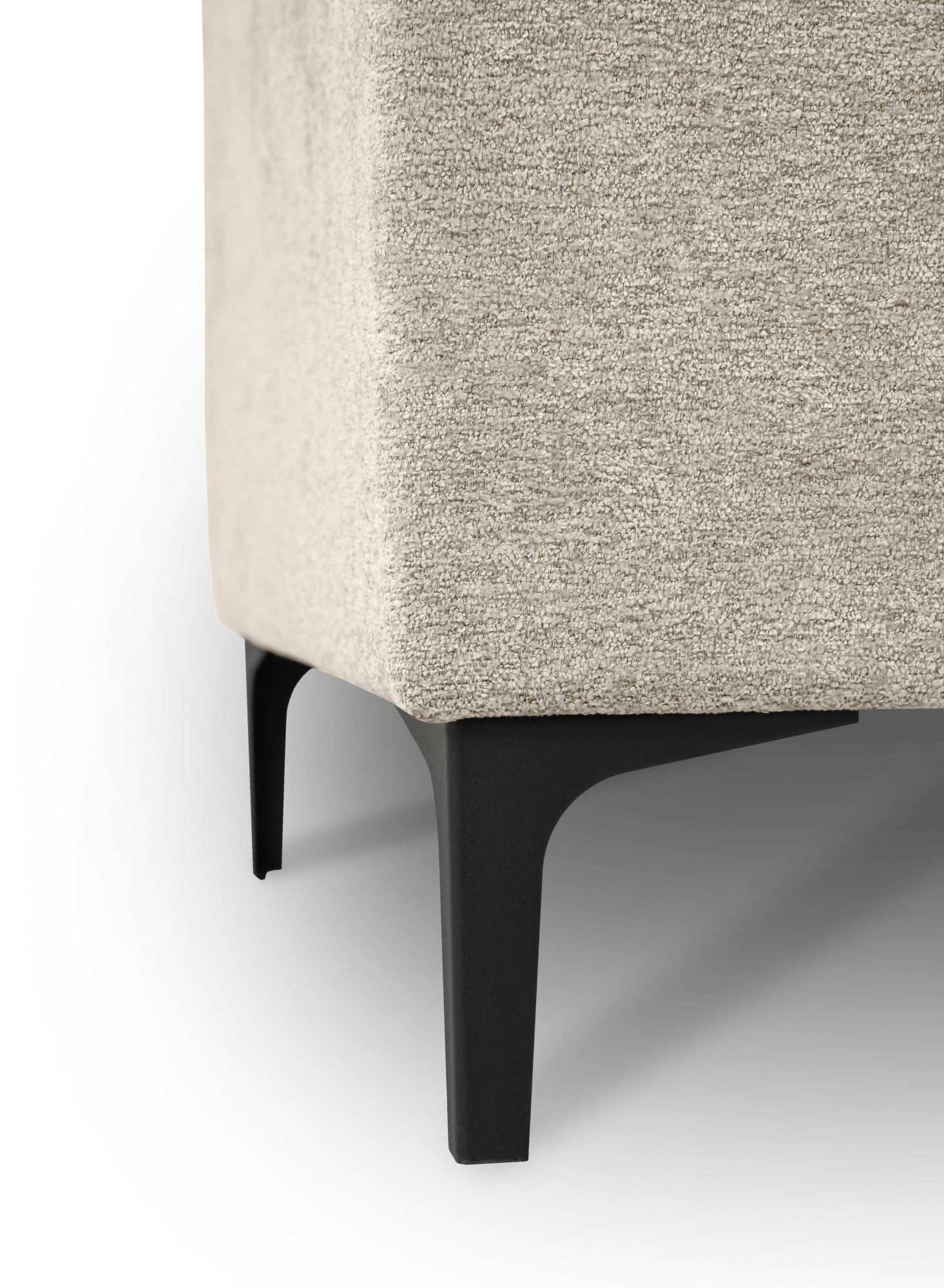 Places of Style 3-Sitzer »3er Sofa Oland, Struktur, Flachgewebe, Luxus-Microfaser, Boucle«, 224 cm, Wellenunterfederung, Skandi-Design, Metallfüße