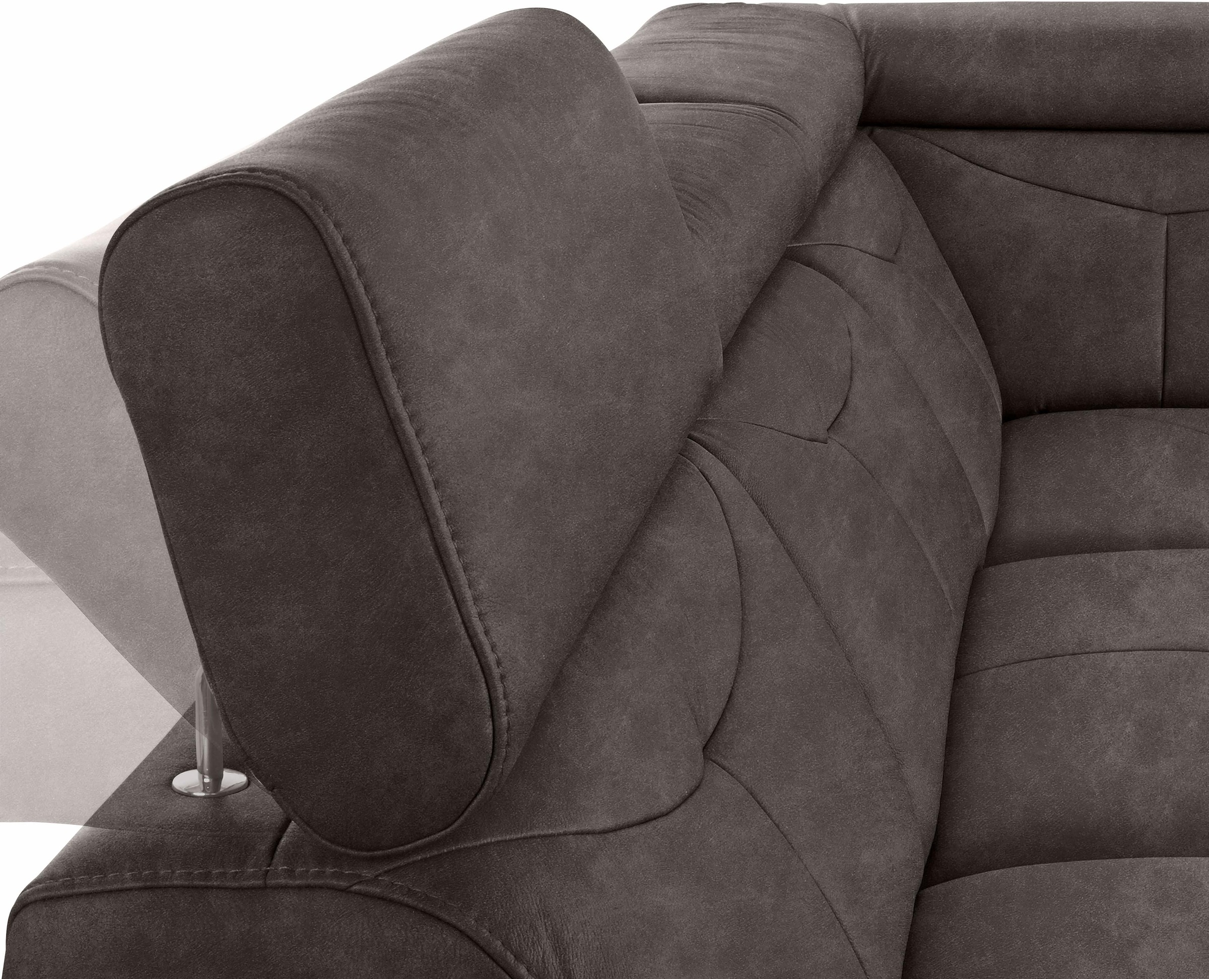 exxpo - sofa fashion Ecksofa »Spring, super bequem und komfortabel mit Armteil- und Kopfteilfunktion«, wahlweise mit Bettfunktion und Bettkasten, L-Form