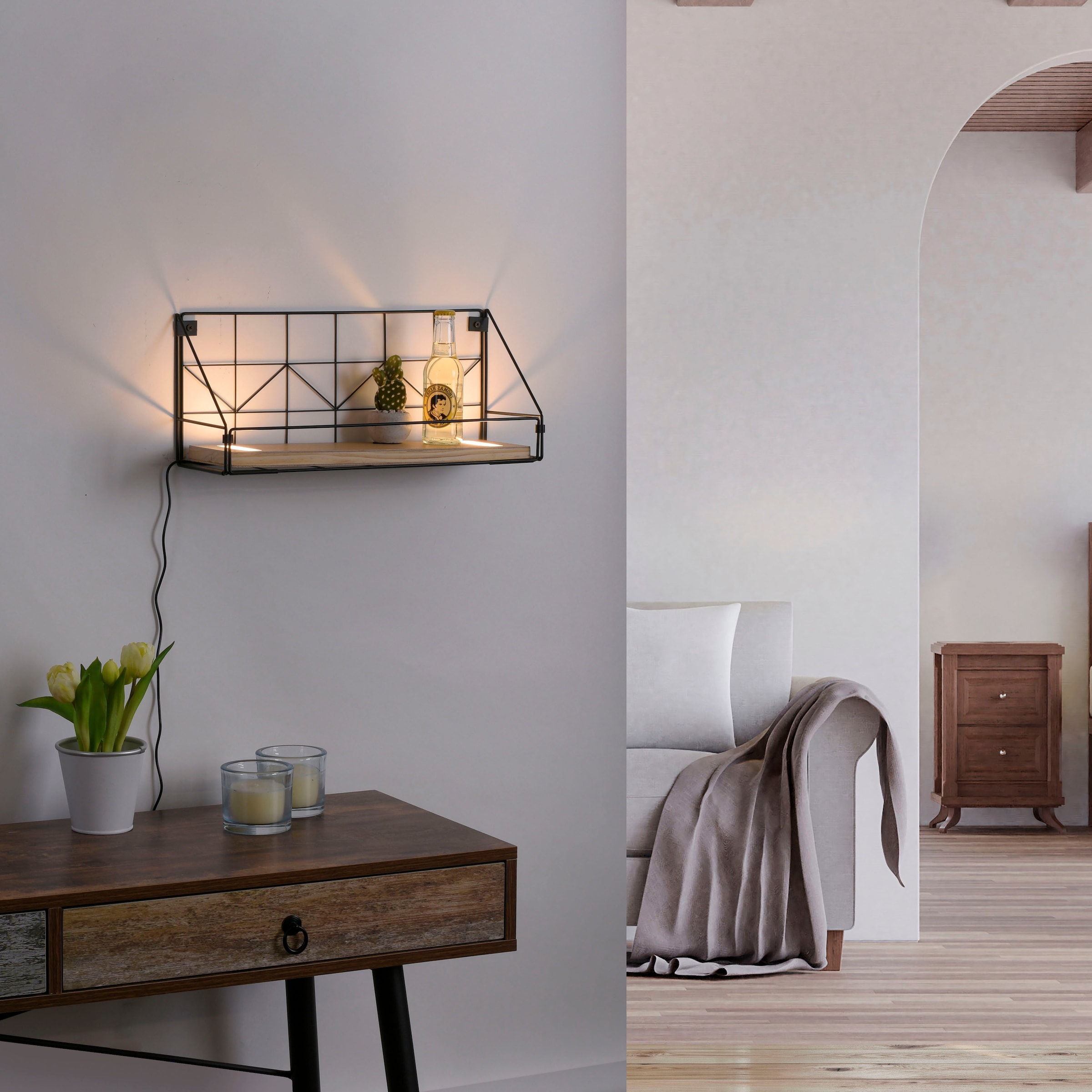 JUST LIGHT Wandleuchte »BOARD«, 1 flammig, Leuchtmittel LED-Board   LED fes günstig online kaufen