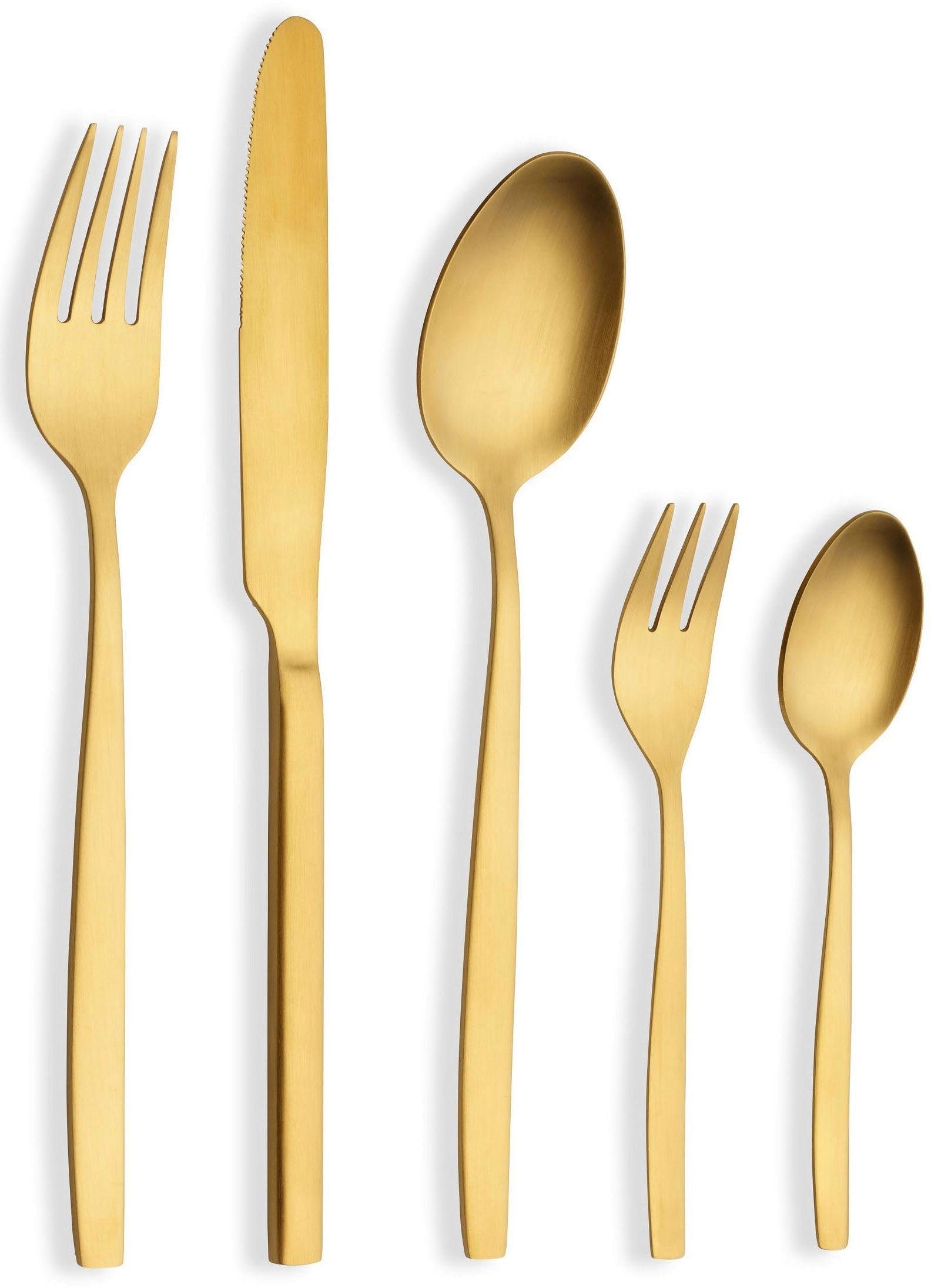 ECHTWERK Besteck-Set »Positano«, (Set, 30 tlg.), Tafelbesteck, goldfarben, günstig online kaufen