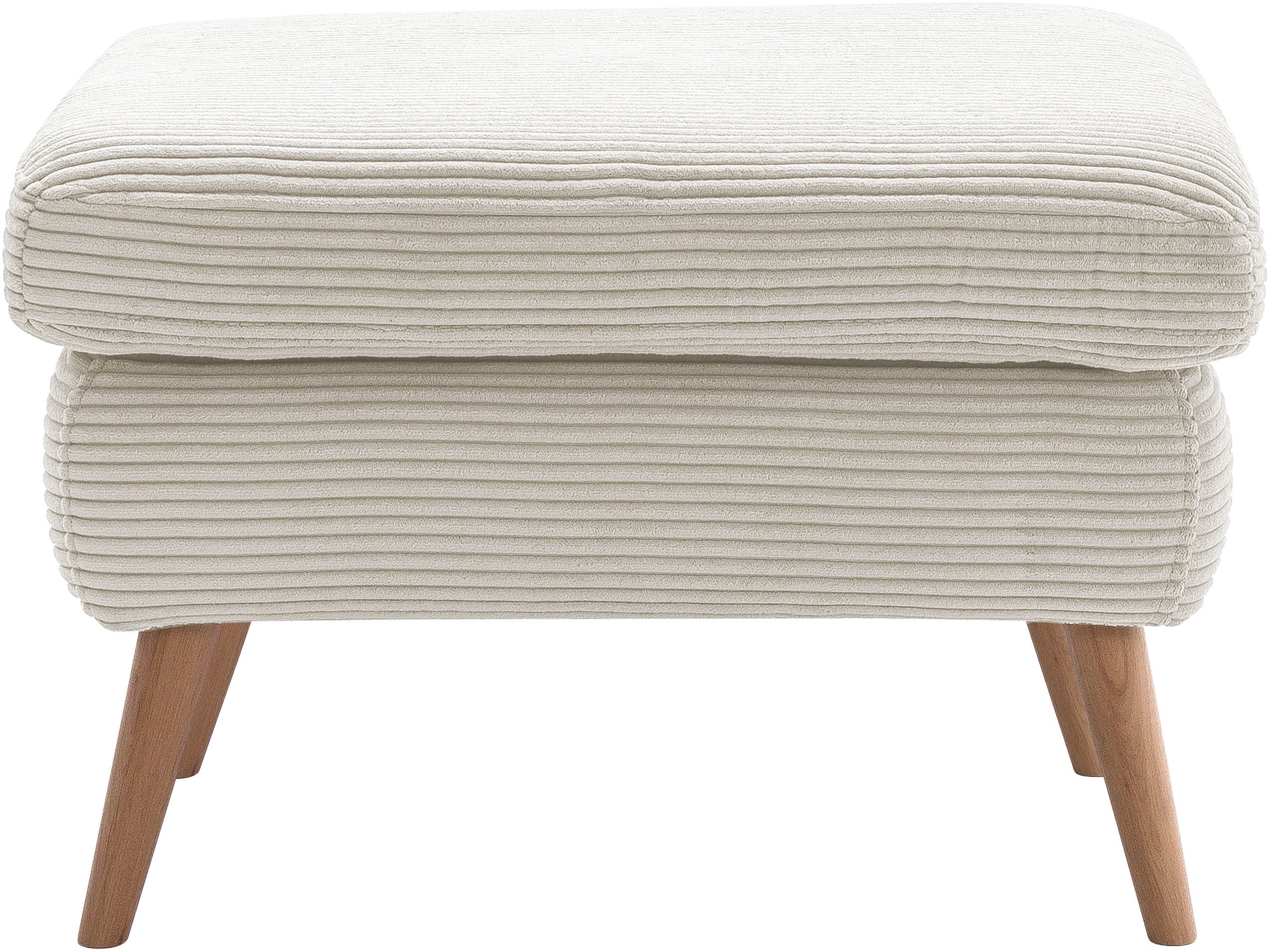 exxpo - sofa fashion Hocker »Scandi bequem und elegant mit hohem Holzfuß«, bequem und elegant mit hohem Holzfuß