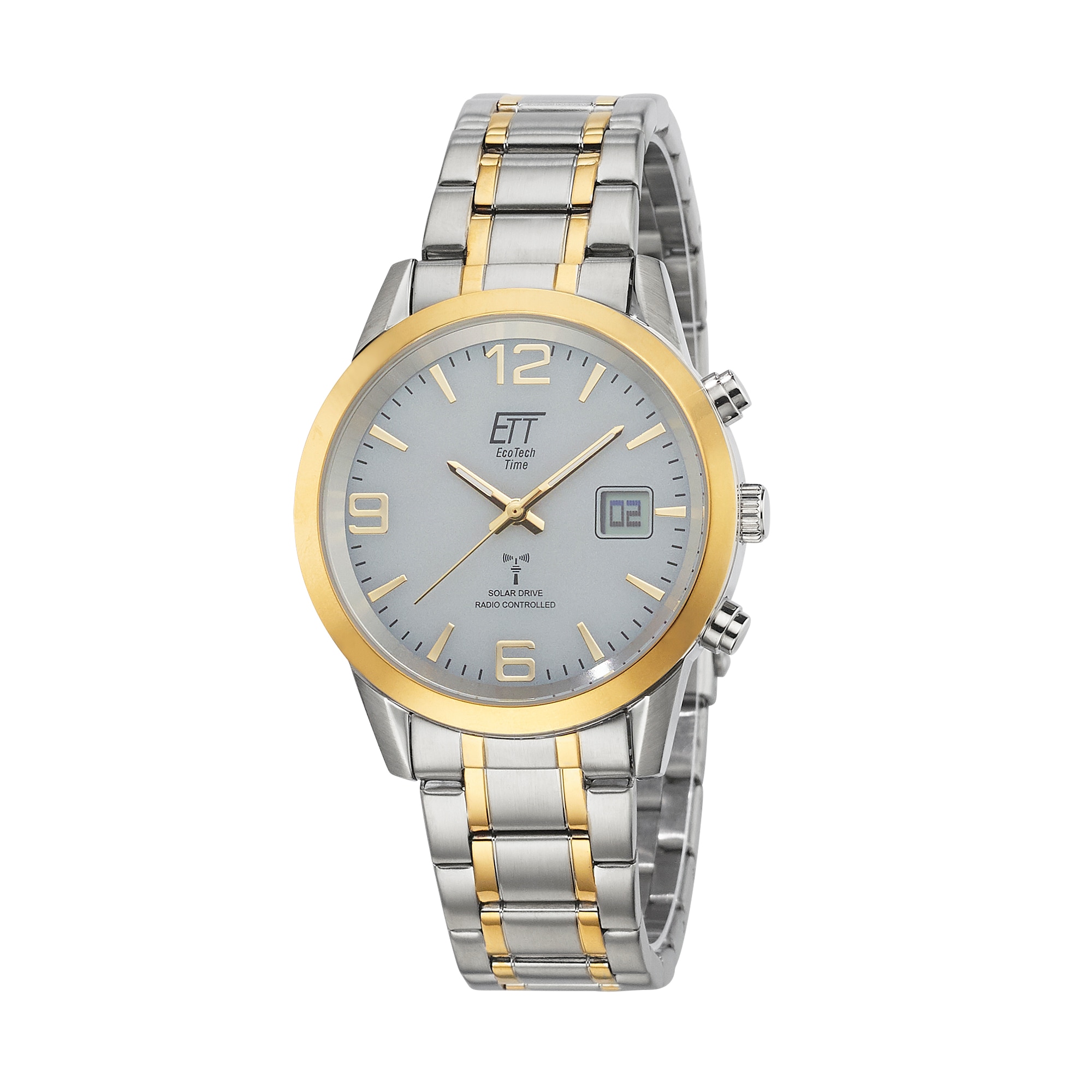 ETT Funkuhr »Gobi« Armbanduhr, Solar, Herrenuhr, Edelstahlarmband, analog, digital