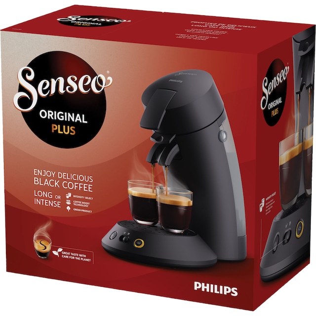 Philips Senseo Kaffeepadmaschine »Original Plus CSA 210/60«, aus 28% recyceltem  Plastik und mit 2 Kaffeespezialitäten, mattschwarz online kaufen