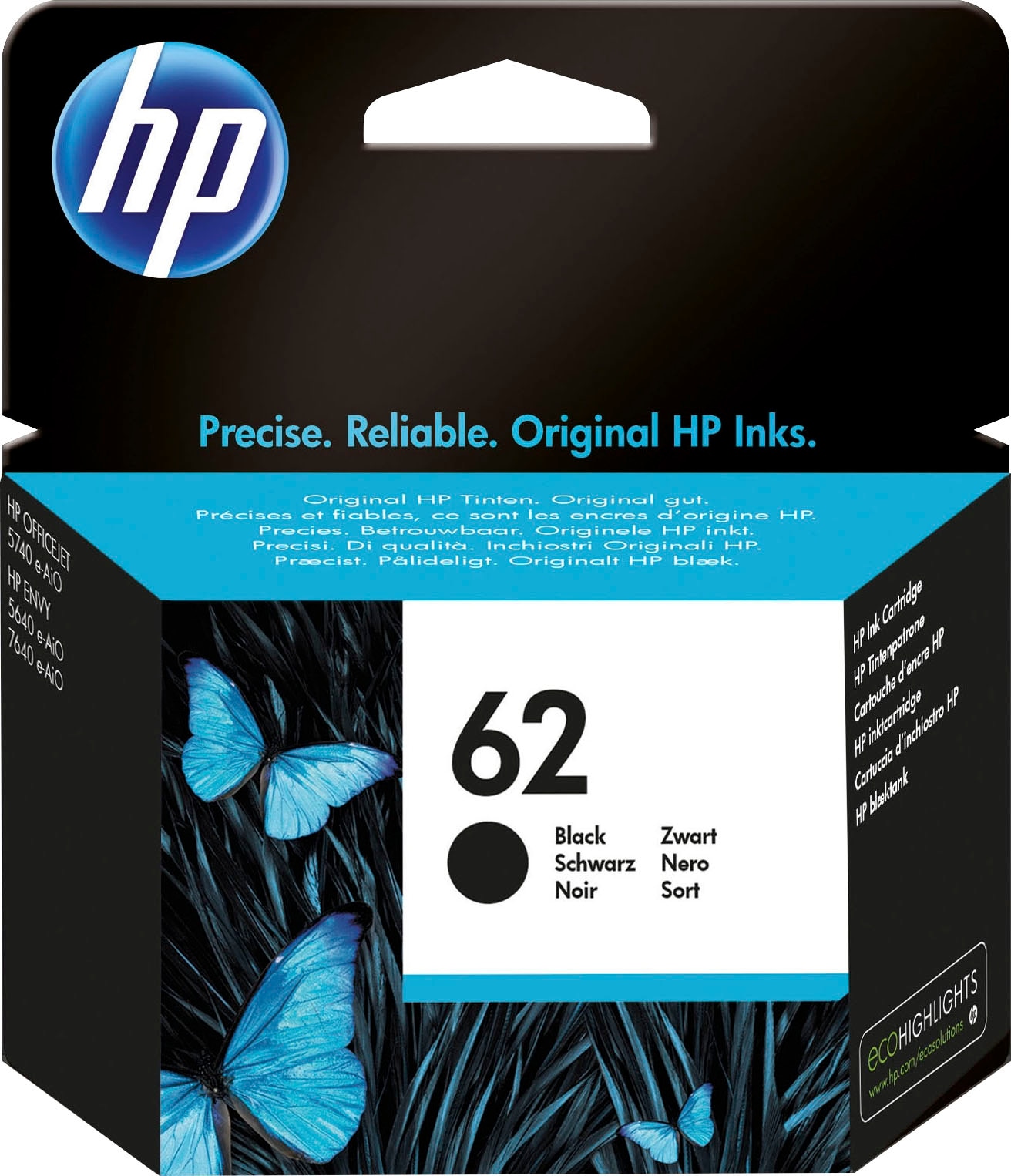 HP Tintenpatrone »62 (C2P04AE)«, original Druckerpatrone 62 schwarz