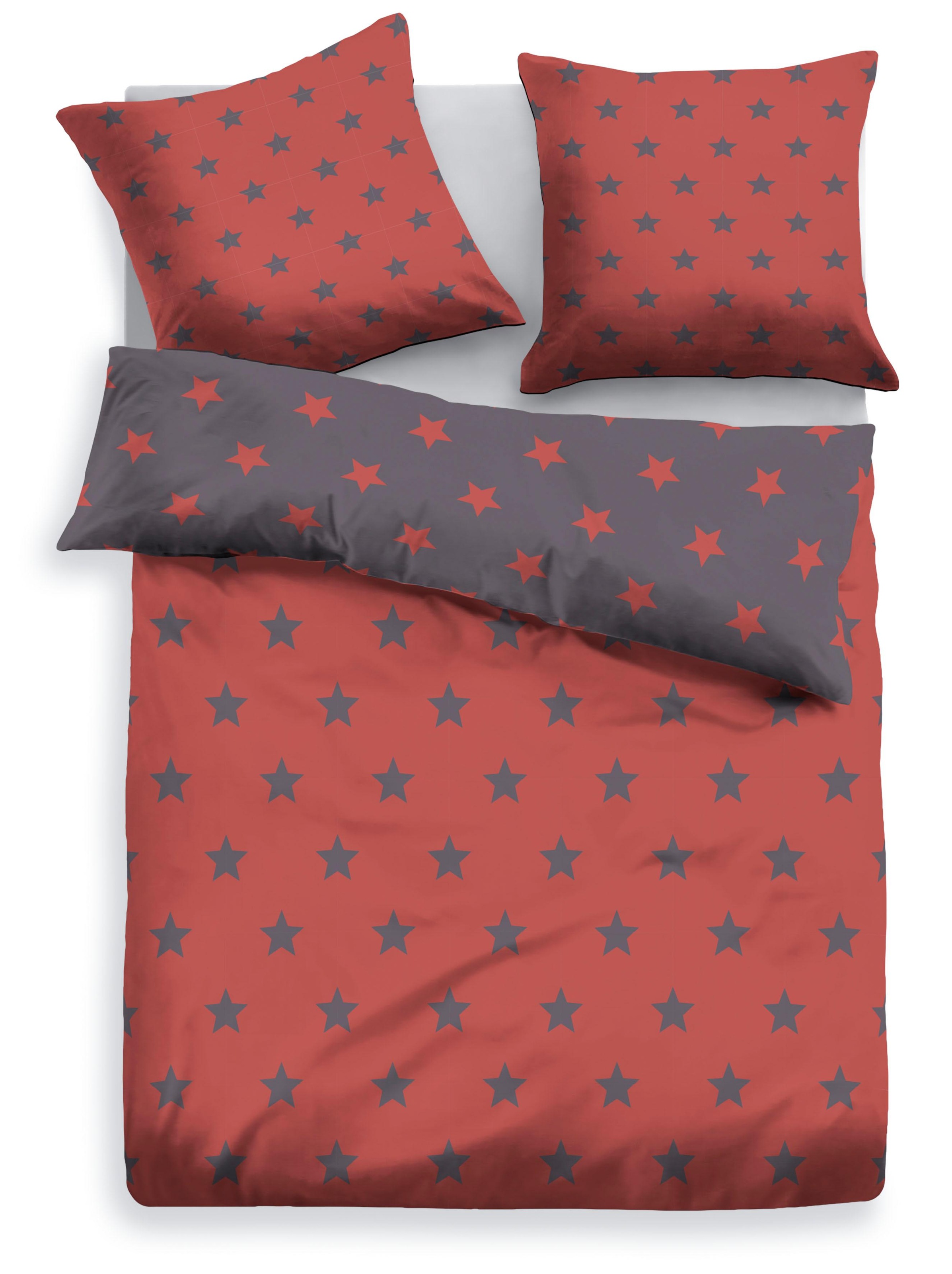 my home Wendebettwäsche "STELLA" 3 tlg. Bettwäsche mit Sternen, Weihnachten günstig online kaufen