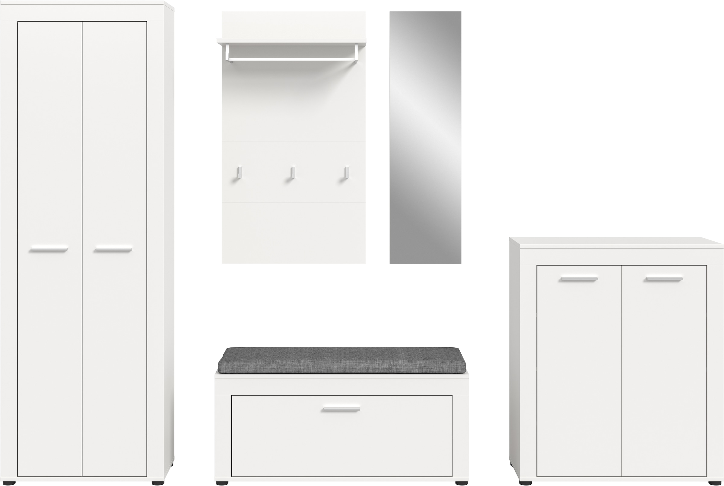 INOSIGN Garderoben-Set »Aosta«, (Set, 6 St.), Aosta, Höhe 191 cm, Garderobenset, Flur, Diele