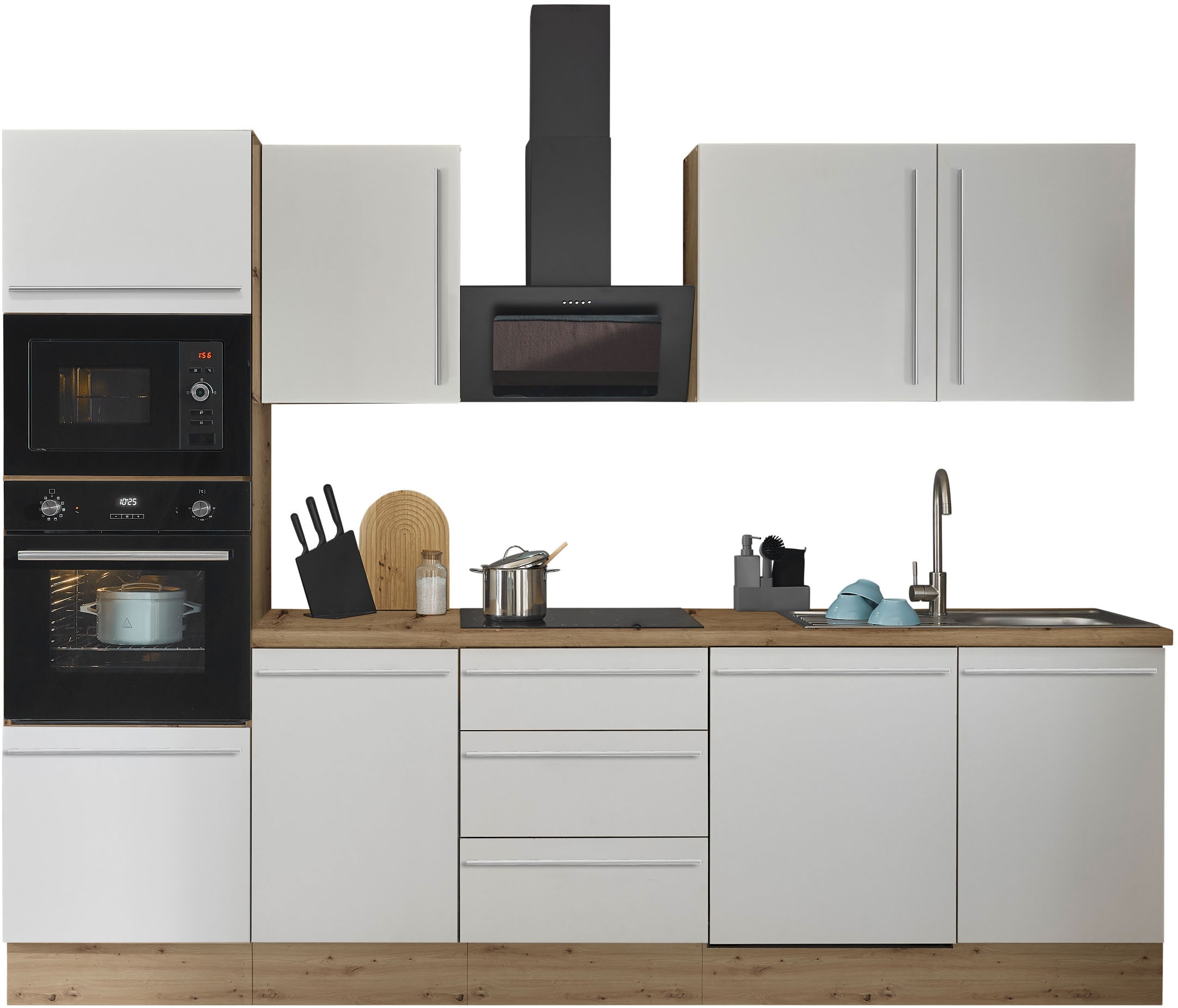 KOCHSTATION Küchenzeile »Florida«, Breite 280 cm, wahlweise mit E-Geräten,Softclose für Türen/Schubkästen