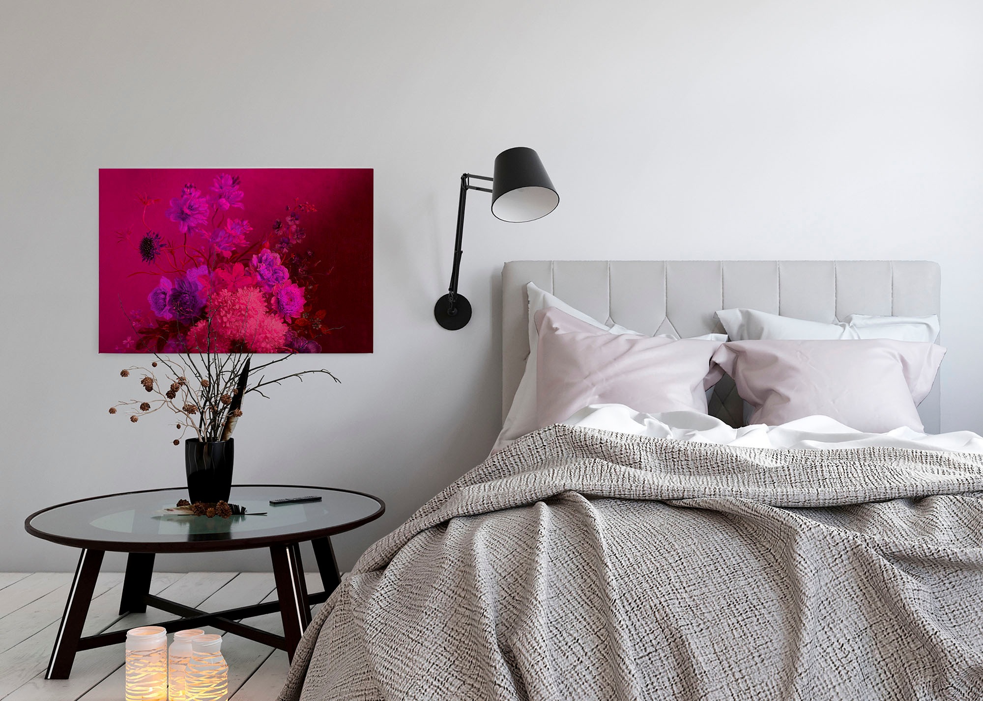 A.S. Création Leinwandbild »bouquet vibrant«, Kunst-Blumen-Kinder, (1 St.), Keilrahmen Bild Blumen-Strauß Floral Leinwand-Bild Wohnzimmer modern