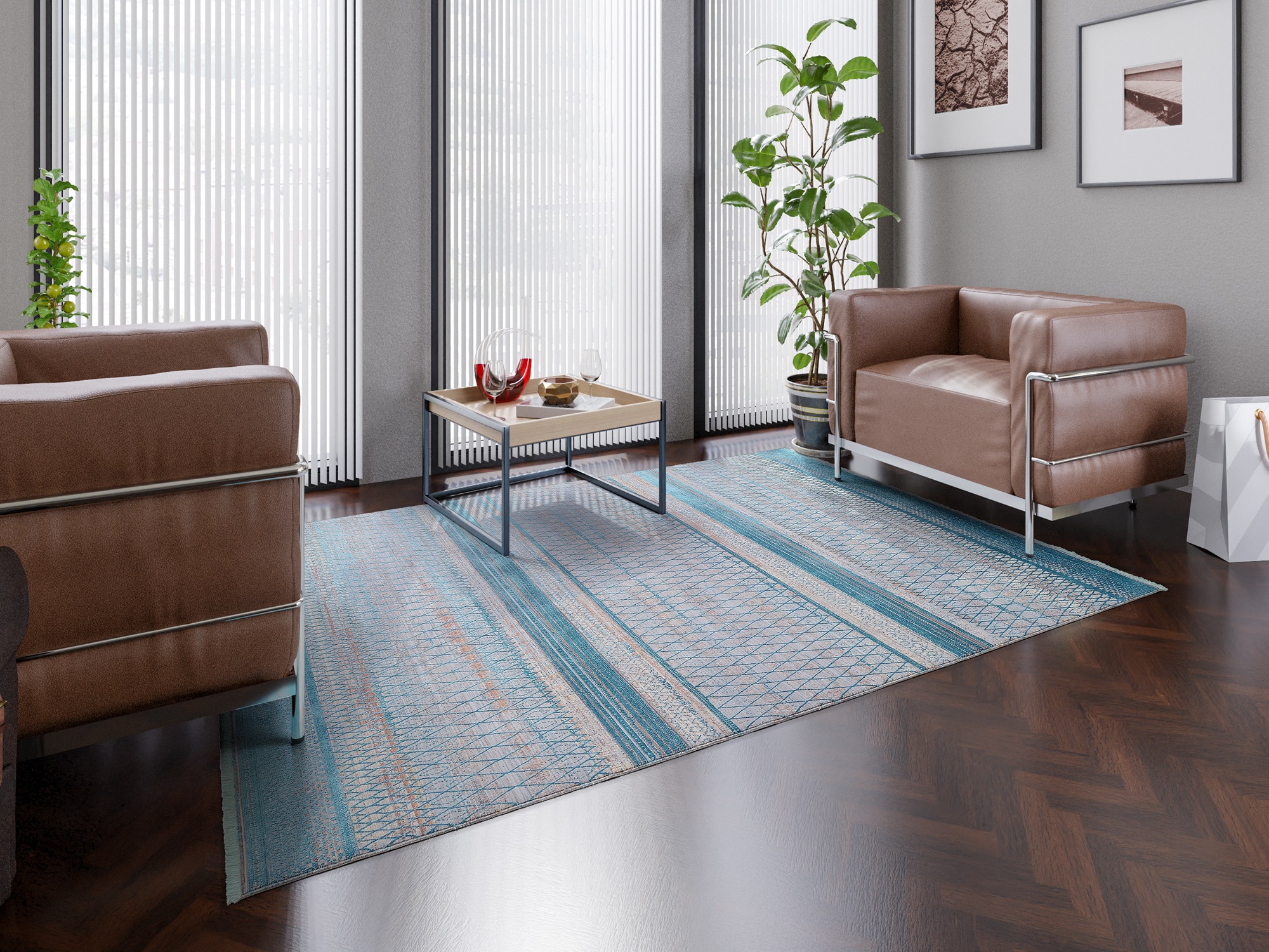 OCI DIE TEPPICHMARKE Teppich »FARBEN MASTER«, rechteckig, 8 mm Höhe, Klassisches Muster, eingefasst, in 3-D-Optik