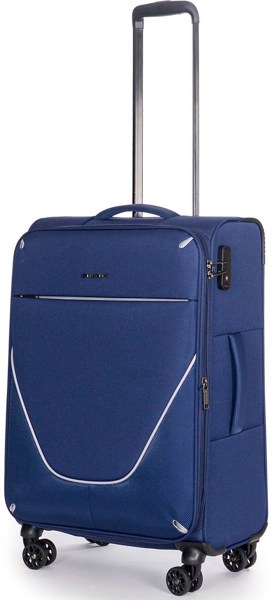 Stratic Weichgepäck-Trolley »Strong M, navy«, 4 Rollen, Reisekoffer Reisegepäck Aufgabegepäck TSA-Zahlenschloss