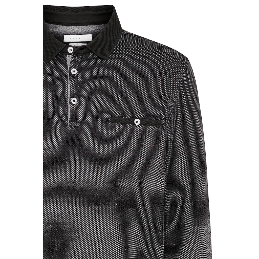 bugatti Langarm-Poloshirt