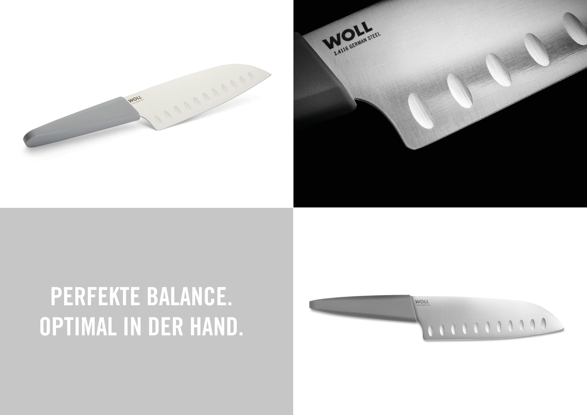 WOLL Santokumesser »Cutting Edge« aus deutschem Edelstahl gemäß DIN 1.4116