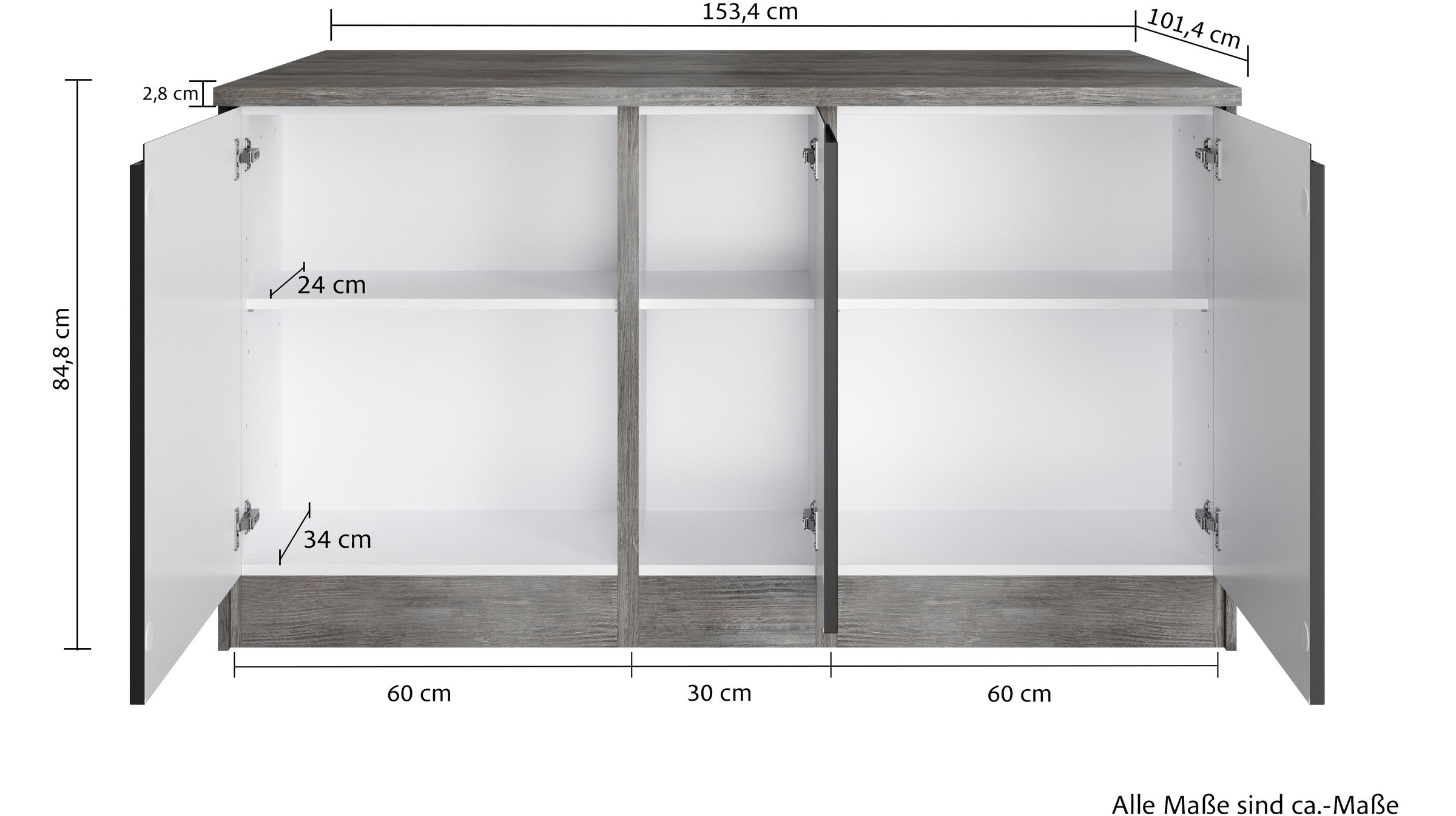 HELD MÖBEL Kücheninsel »Virginia«, Breite 153 cm, MDF-Fronten, Flaschenregal