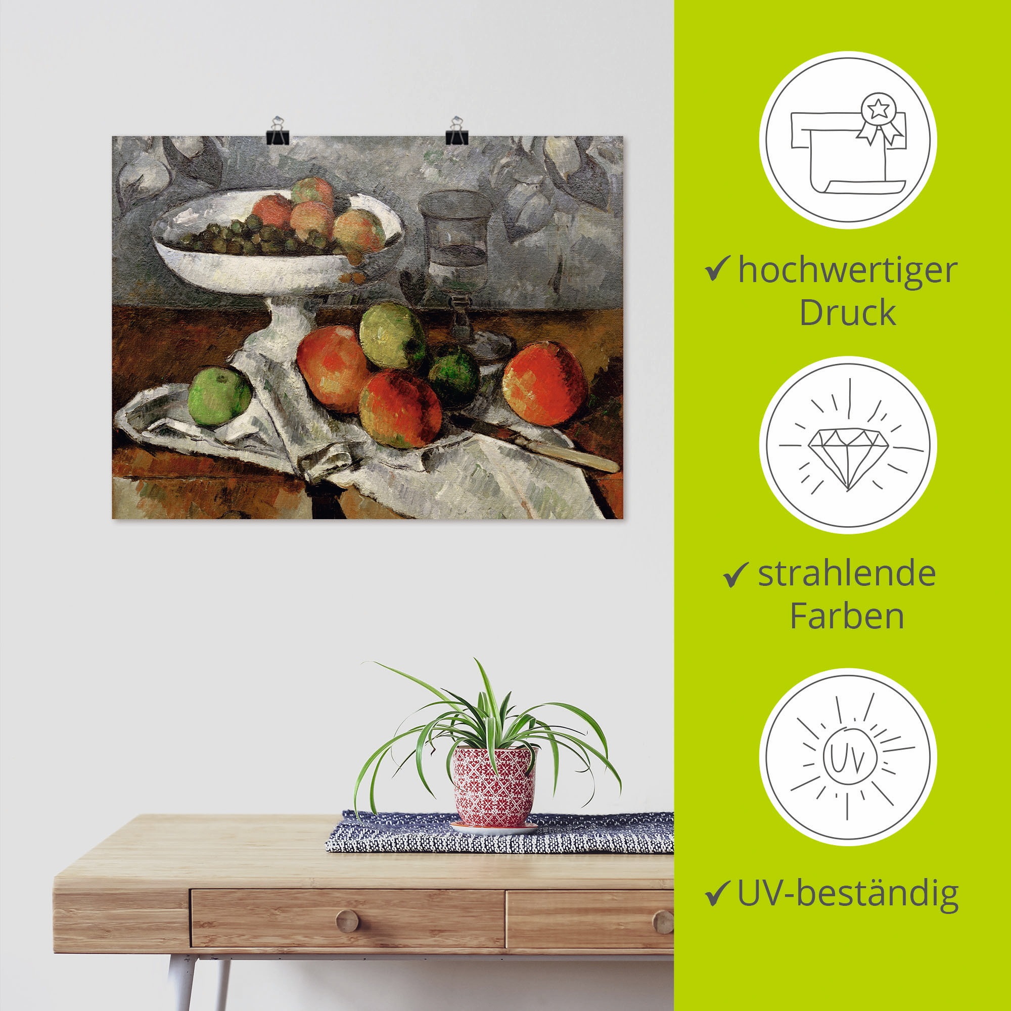 Artland Wandbild »Stillleben mit Obstschale«, Arrangements, (1 St.), als Poster, Wandaufkleber in verschied. Größen