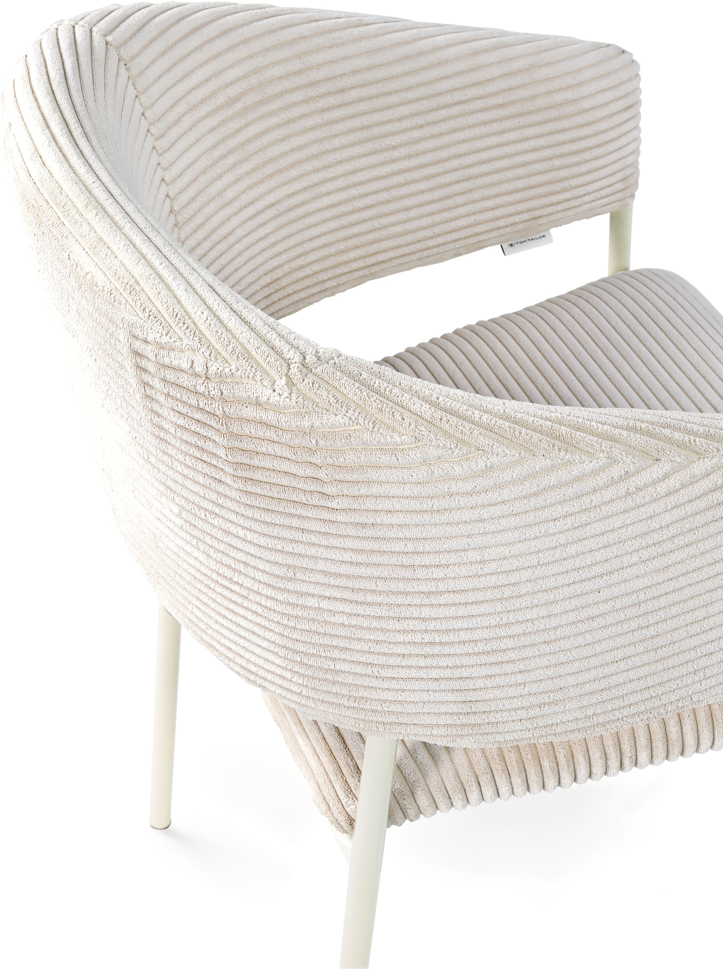 TOM TAILOR HOME Armlehnstuhl »EMBRACE ARMCHAIR«, (Set), 2 St., Breitcord, Esszimmerstuhl, mit Armlehnen, 4-Fußgestell, Rückenausschnitt