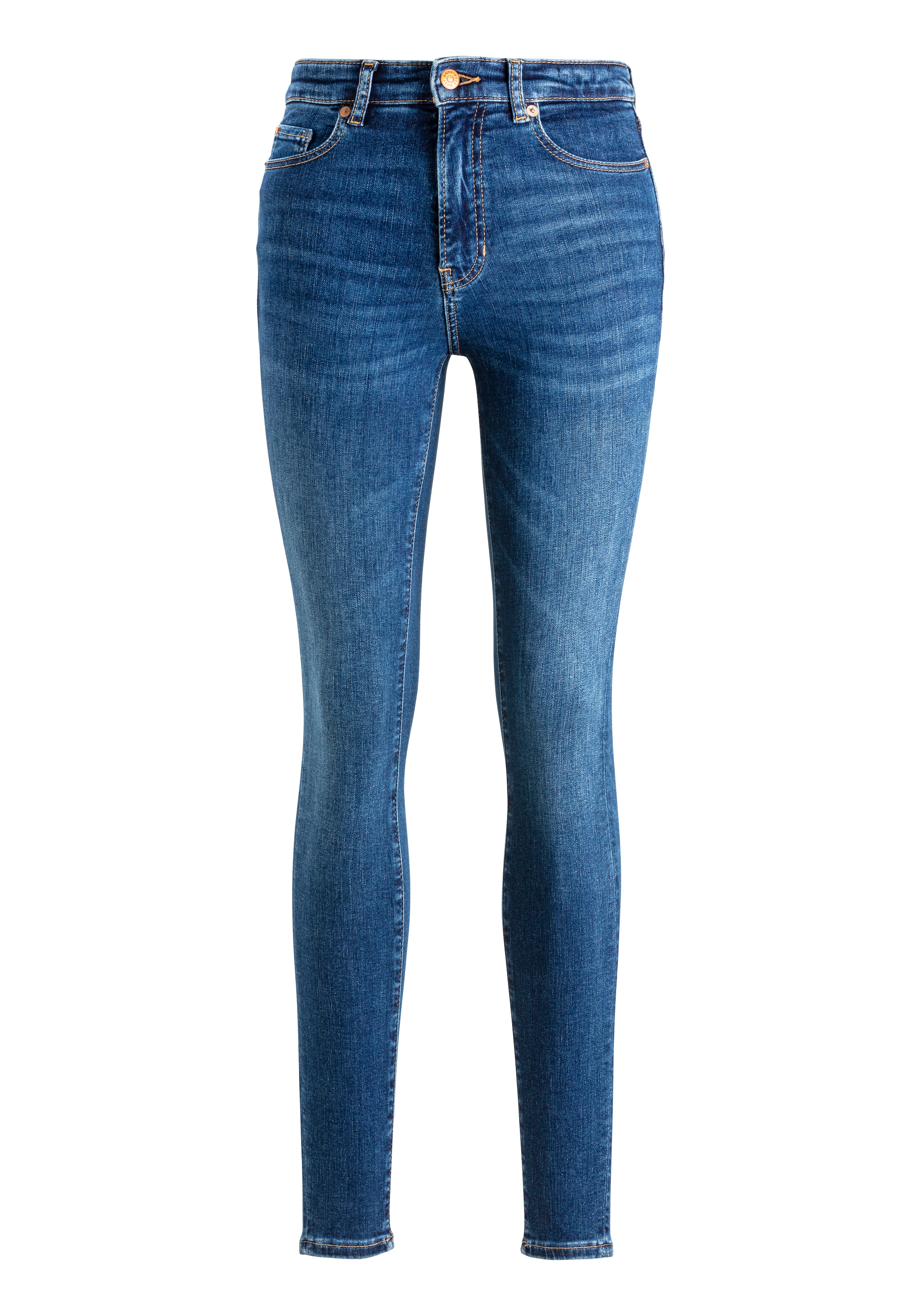 BOSS ORANGE Slim-fit-Jeans »Maye High Rise Slim Premium Damenmode«, mit BOSS Leder-Badge