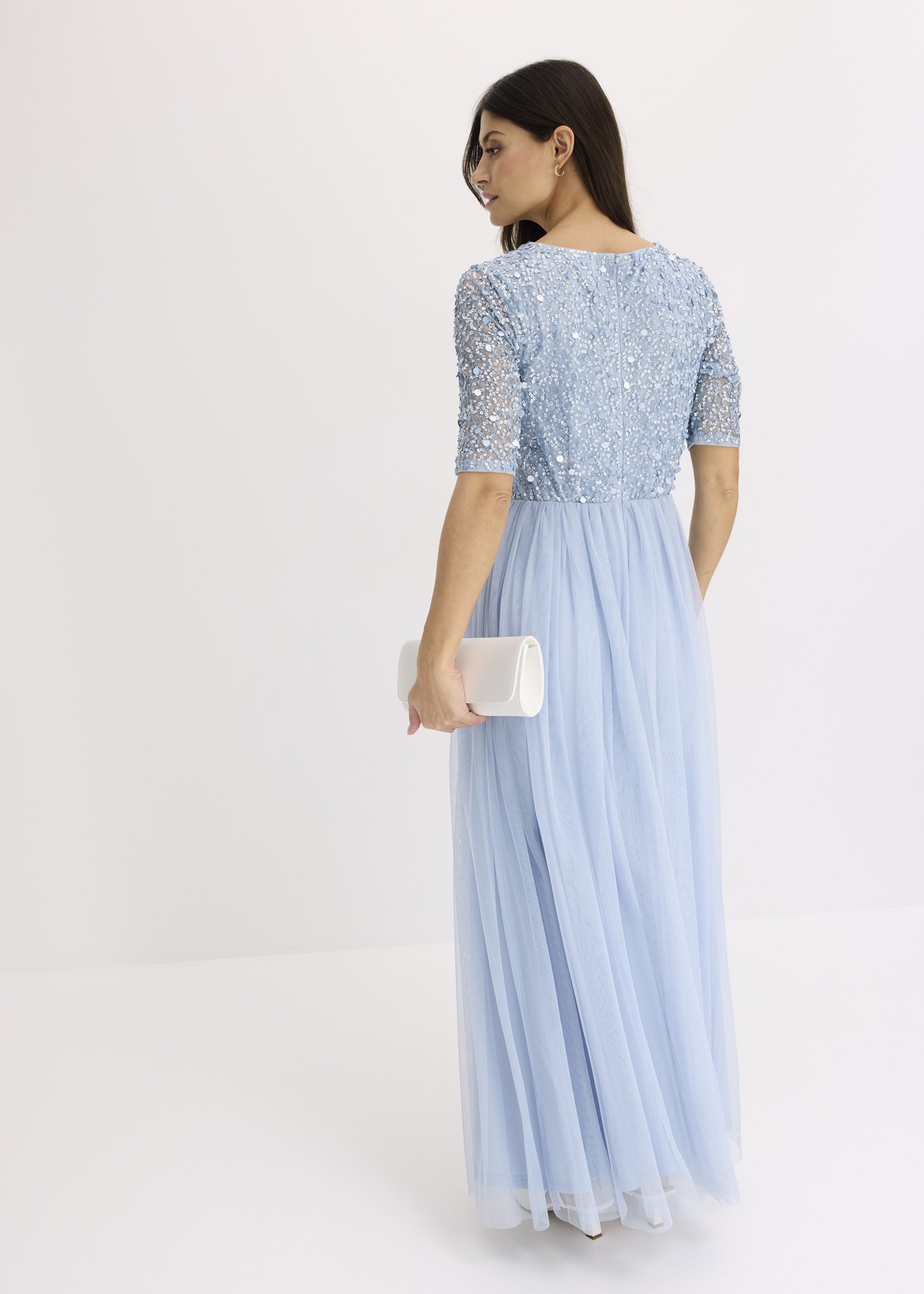 bonprix Abendkleid für festliche Anlässe, mit Tüll-Rock und Pailletten im Oberteil
