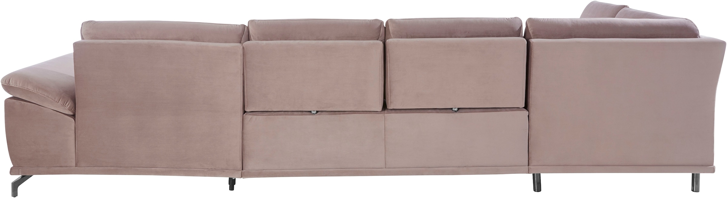 Places of Style Wohnlandschaft »Costello U-Form, B: 363 cm mit Sitztiefen-, Armteilverstellung &«, 3 Nierenkissen, optional Bettfunktion & Bettkasten