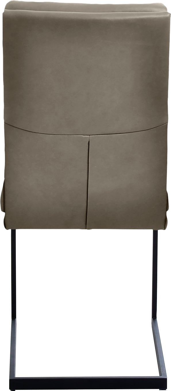 K+W Komfort & Wohnen Freischwinger, Leder CLOUD, stabiles Hochkantrohr, Untergestell in Edelstahloptik oder schwarz