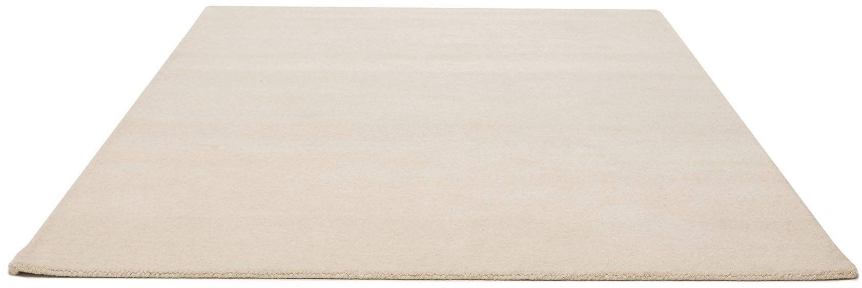 THEKO Wollteppich »Gabbeh Uni, Handgefertigt, meliert, auch als Läufer erhältlich, Wolle« rechteckig 14 mm Höhe Schlafzimmer, Wohnzimmer, Esszimmer, auch als Läufer oder rund