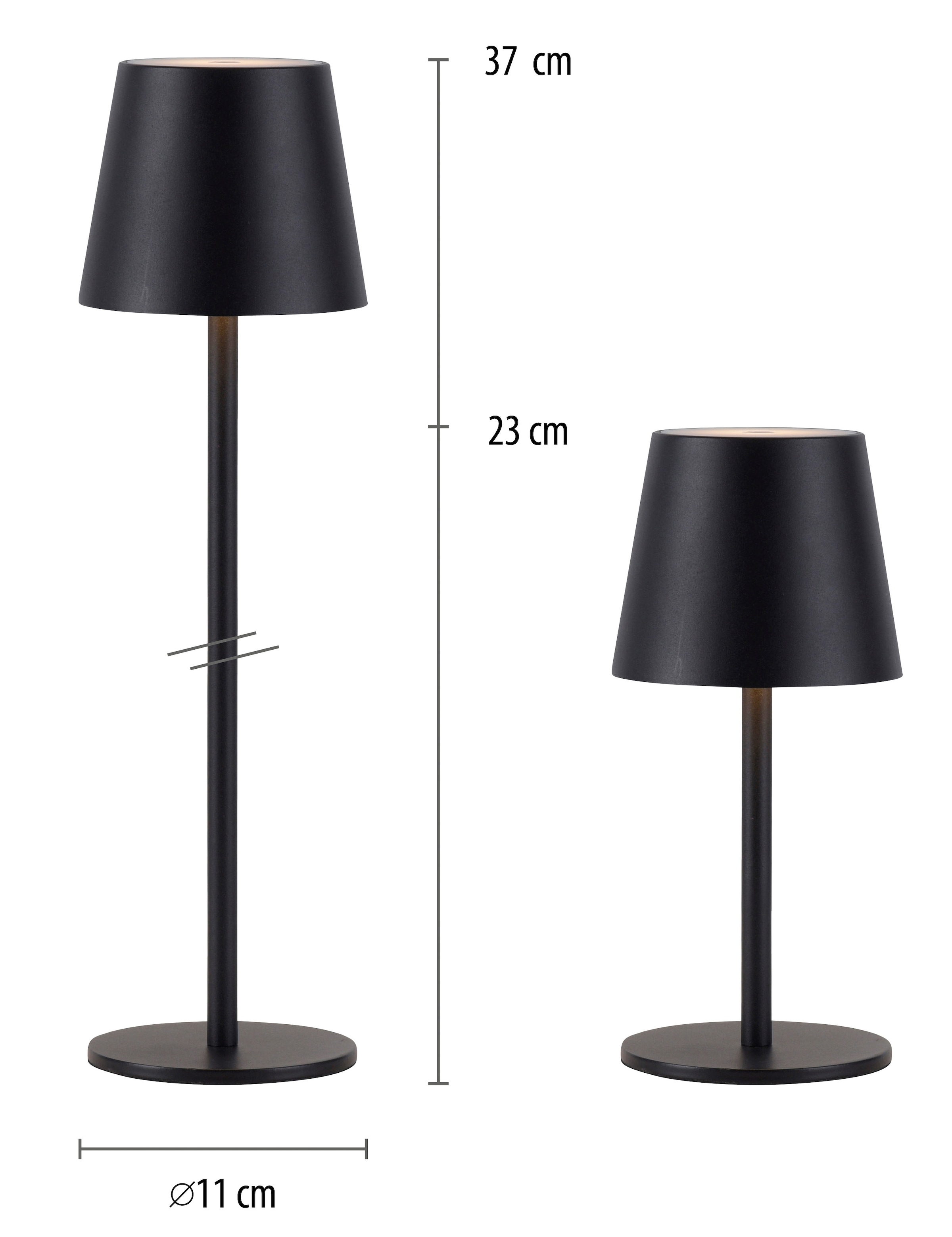 JUST LIGHT LED Tischleuchte »EURIA, 2er Set«, 1 flammig, Leuchtmittel LED-Board | LED fest integriert, LED Akku Tischlampe