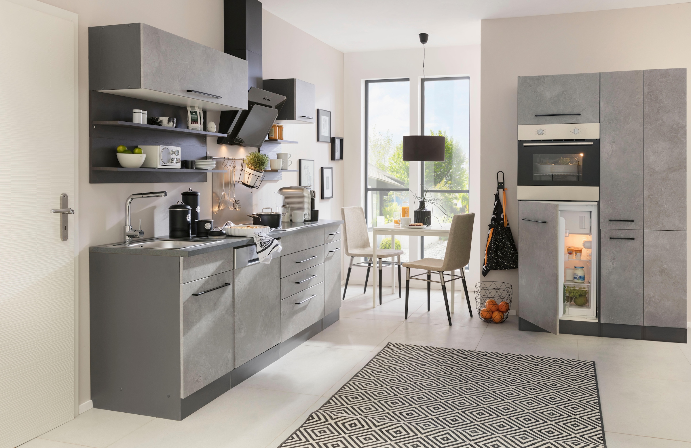 KOCHSTATION Anbauregal »KS-Tulsa«, 30 cm breit, 200 cm hoch, mit 5 Fächern, MDF Front