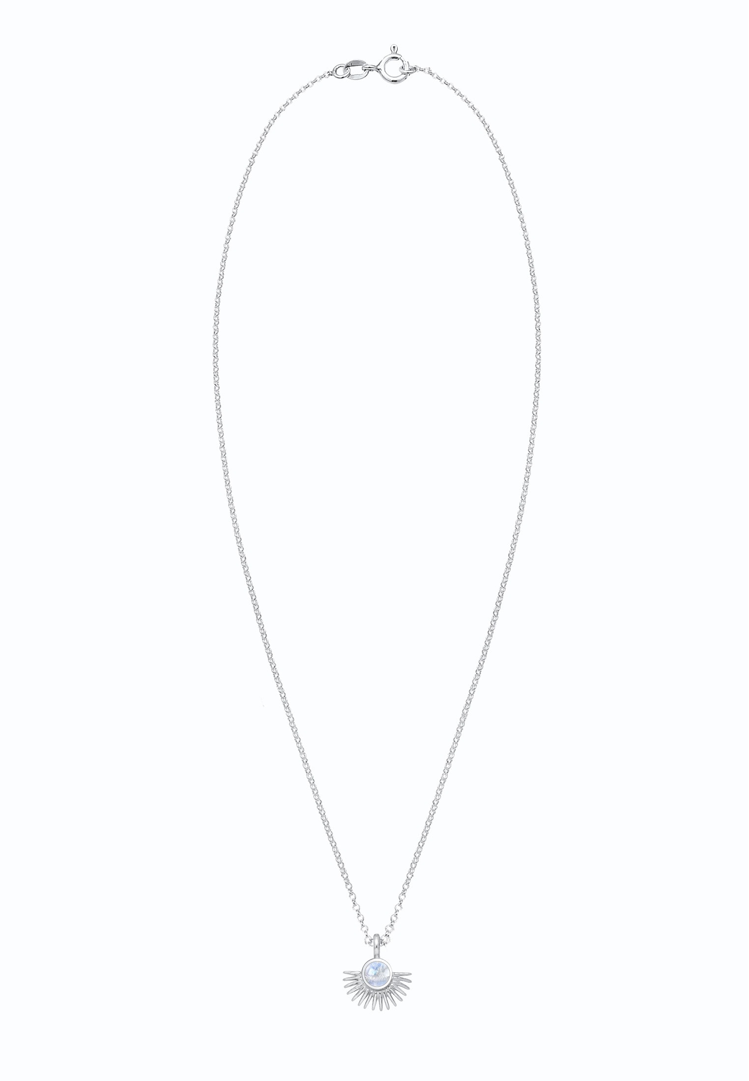 Elli Collierkettchen »Sonne Mondstein Weiß 925 Sterling Silber«