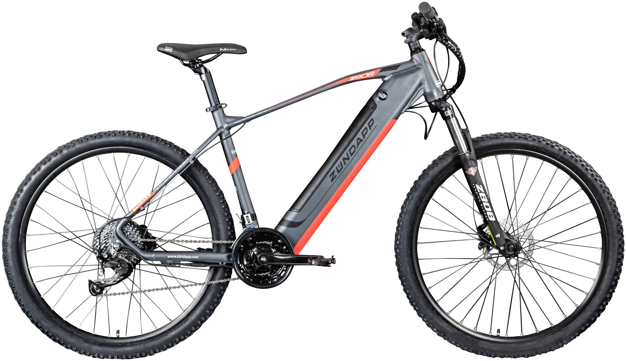 Zündapp E-Bike »Z808«, 24 Gang, Heckmotor 250 W, Pedelec, Elektrofahrrad für Damen u. Herren, MTB