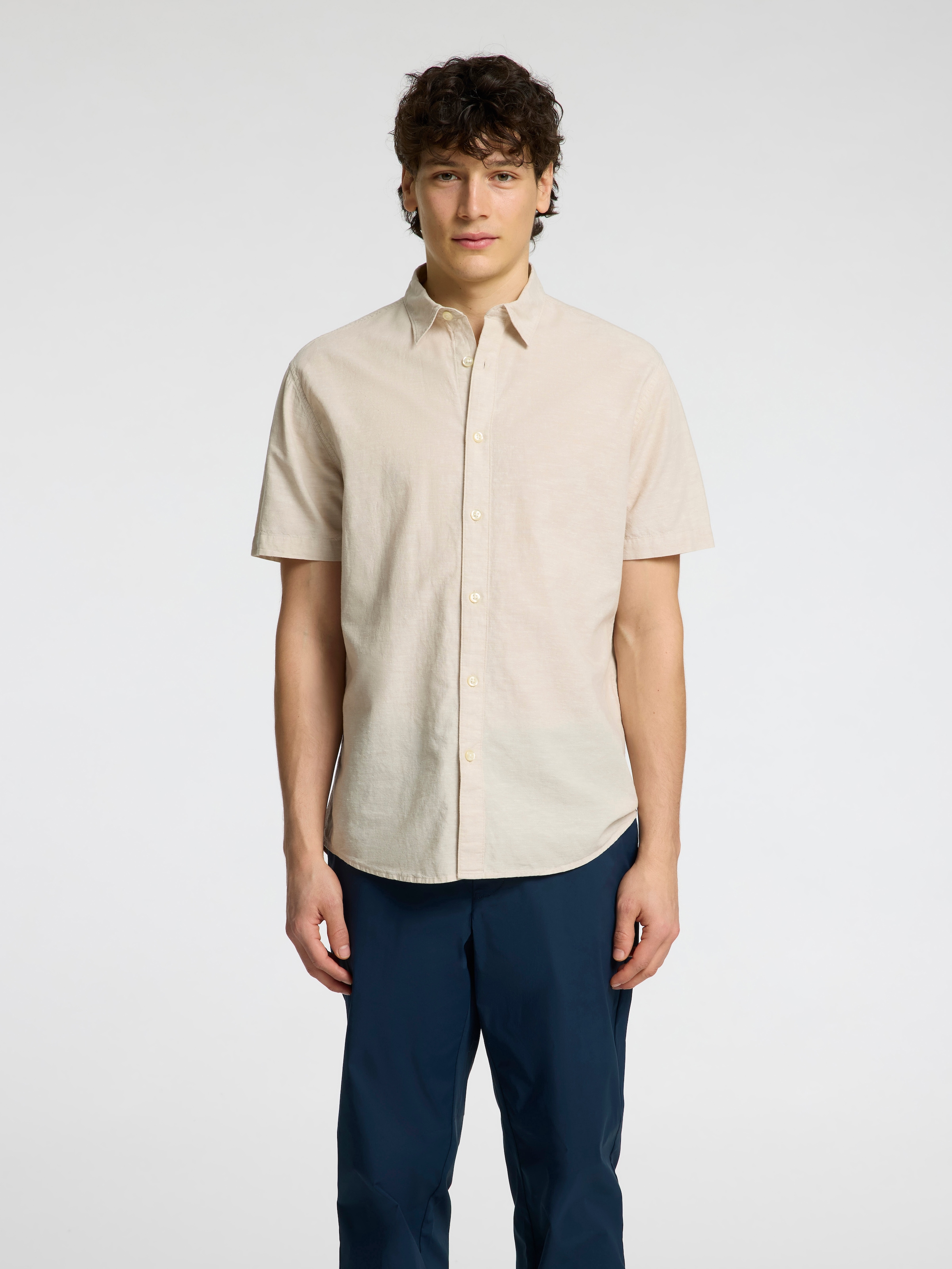 SELECTED HOMME Kurzarmhemd »SLHREG-SUN SHIRT SS NOOS«, mit Leinen