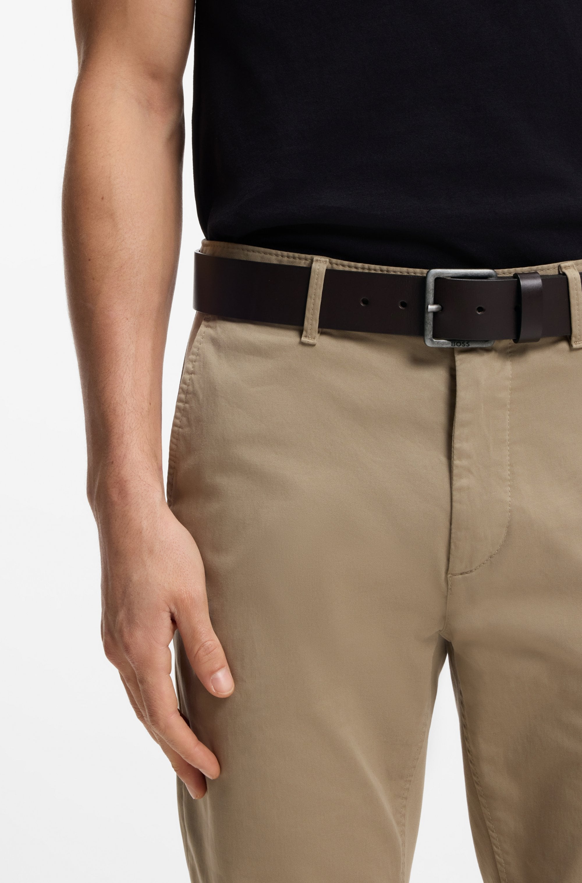 BOSS Ledergürtel »Jeeko_Sz40« mit matter Schließe