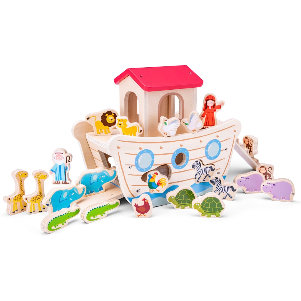 New Classic Toys® Steckspielzeug »Holzspielzeug, Formensortierpiel Arche Noah«