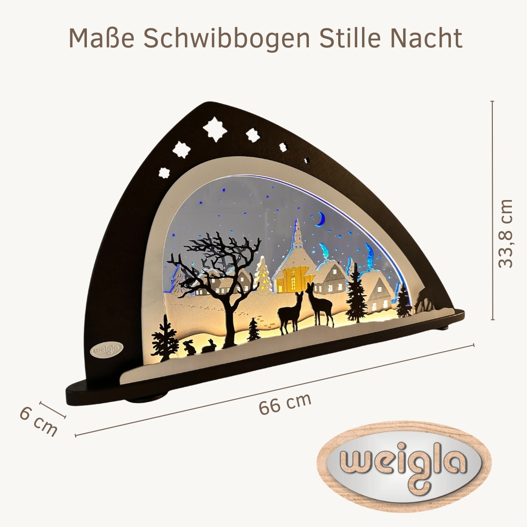 Weigla LED Schwibbogen »Stille Nacht,« Erzgebirge garantiert, aus Buchenholz & Acrylglas