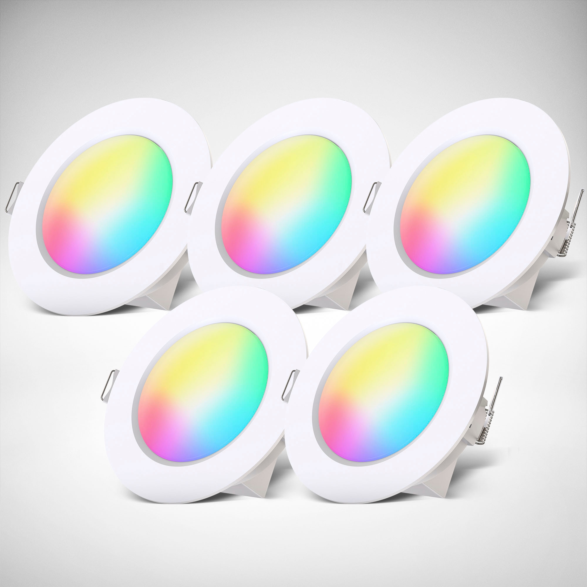 B.K.Licht LED Bad-Einbauleuchte »BK_EL1543« 5er-Set, Schutzart IP44 spritzwassergeschützt, Ø 9,20 cm