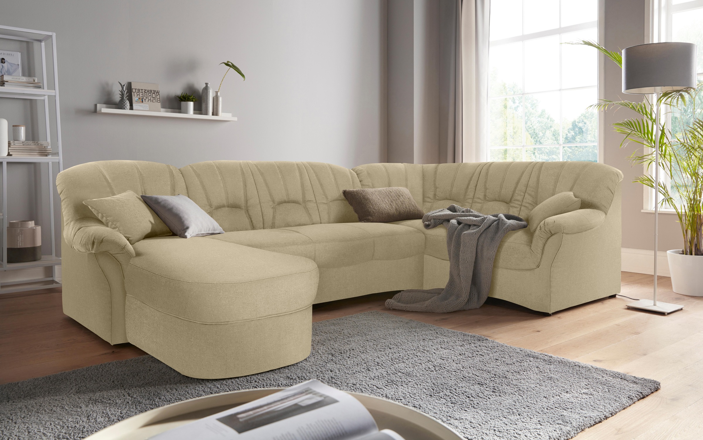DOMO collection Wohnlandschaft »Bahia Sitzbelastung 140 kg, U-Form«, wahlweise mit Bettfunktion