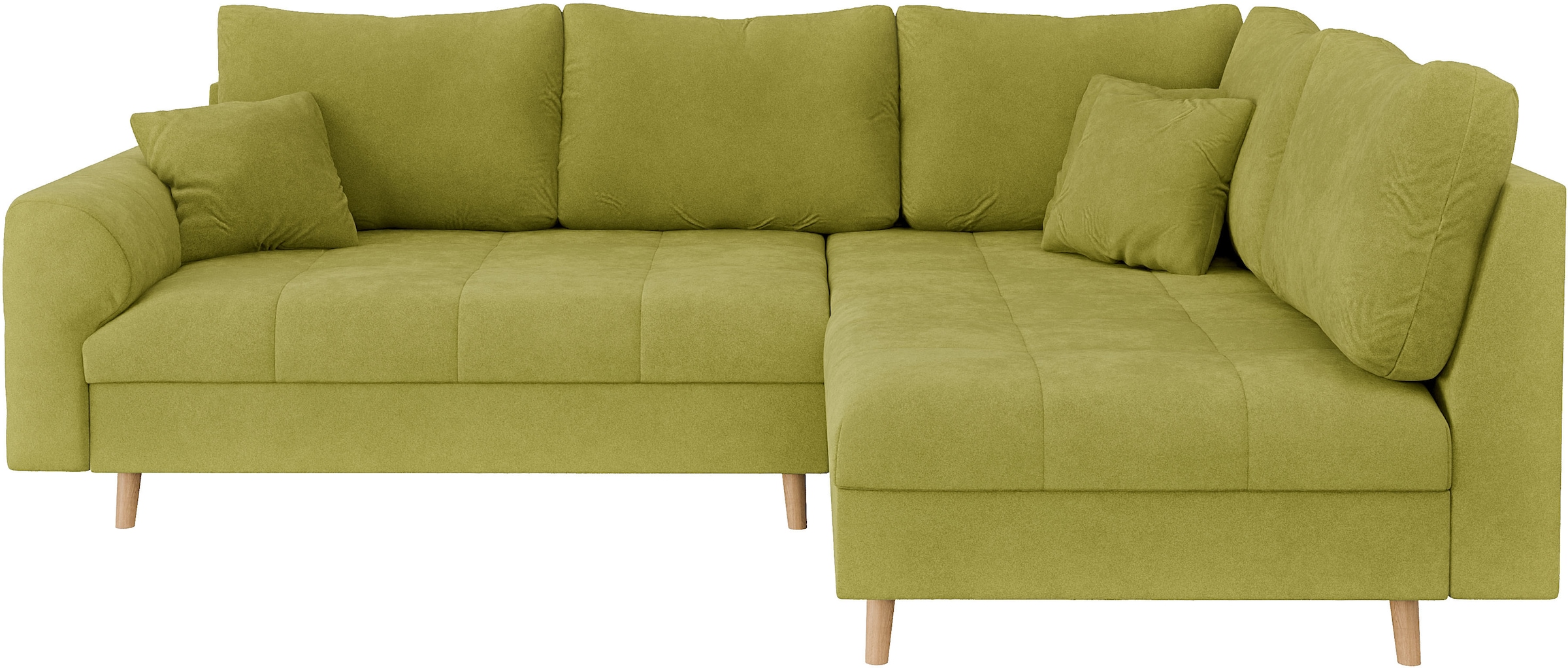 Home affaire Ecksofa »CHARRE L-Form mit Ottomane, Maße B/T/H: 231/161/81 cm«, feine Steppung, lose Rücken- und Zierkissen, auch in Cord und Bouclé