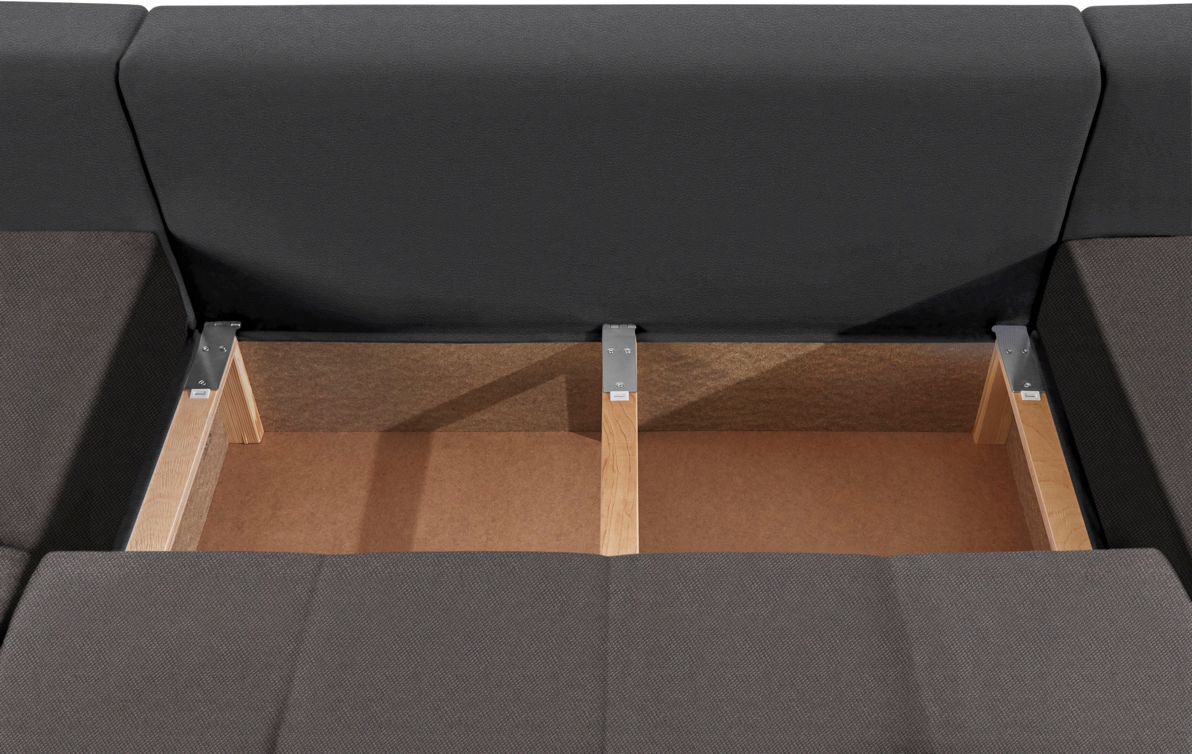 COLLECTION AB Wohnlandschaft »XXL-Josy U-Form, Breite 333 cm, mit 2 Recamieren 77 & 97 cm«, inkl. Bettfunktion, Bettkasten, mit 5 gleich großen Rückenkissen