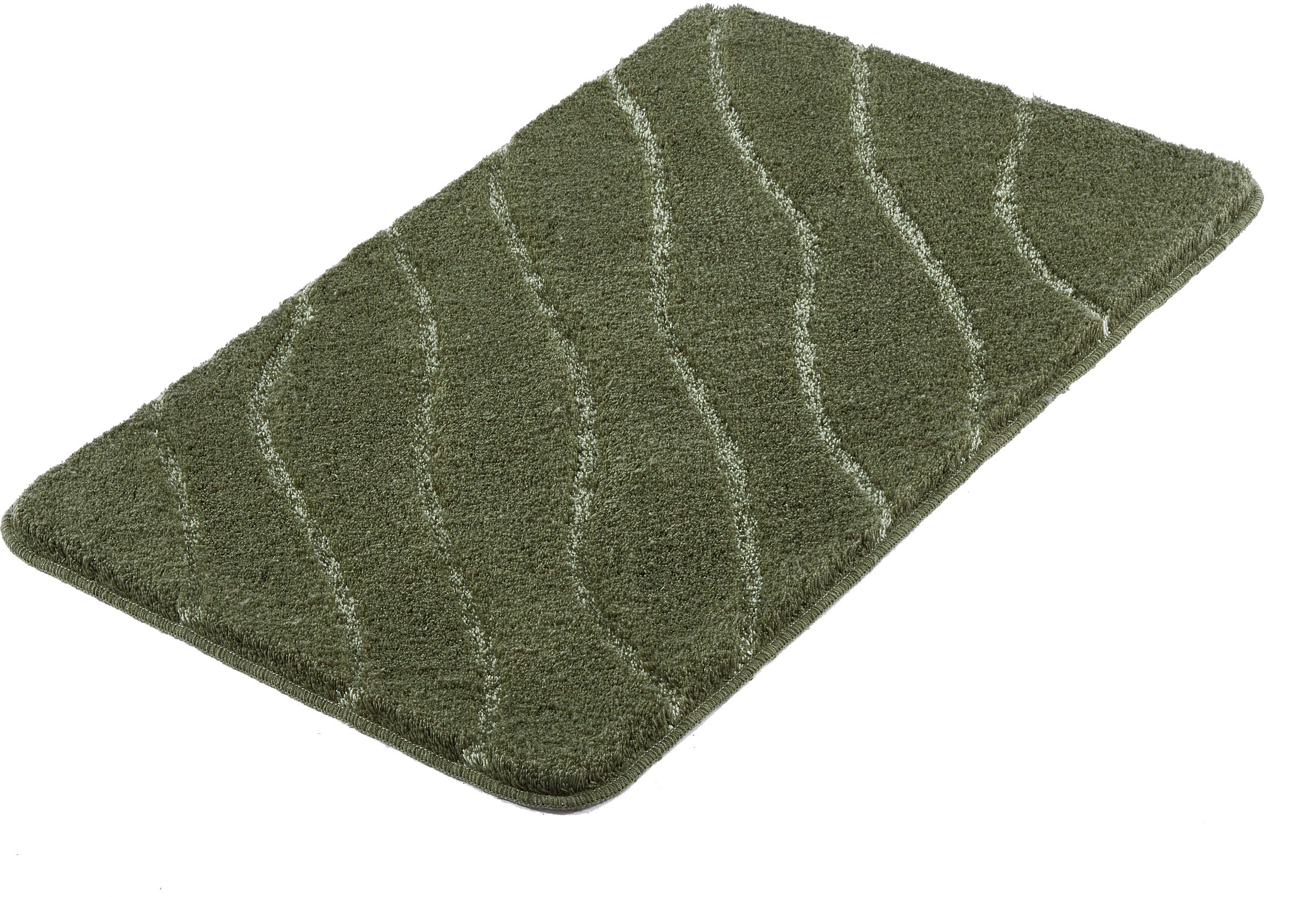 KLEINE WOLKE Badematte »Tram« Höhe 20 mm rutschhemmend beschichtet fußbodenheizungsgeeignet modernes Wellen Design, Hoch-Tief Effekt forest...