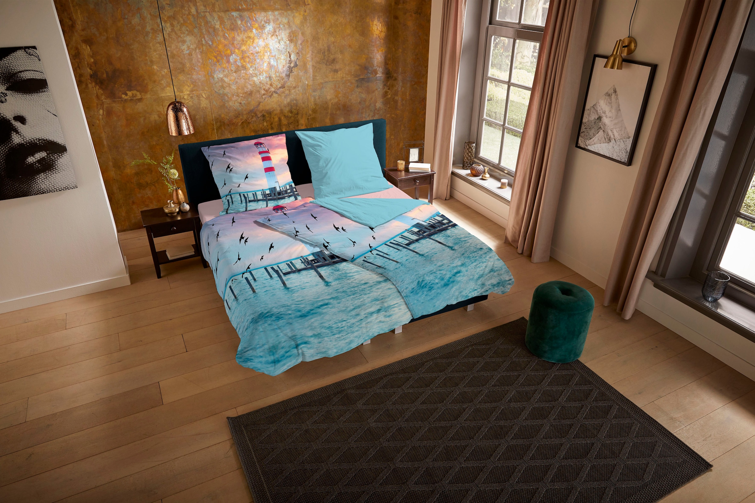 PURE luxury collection Wendebettwäsche »Lighthousee«, Mikrofaser, 135x200, günstig online kaufen