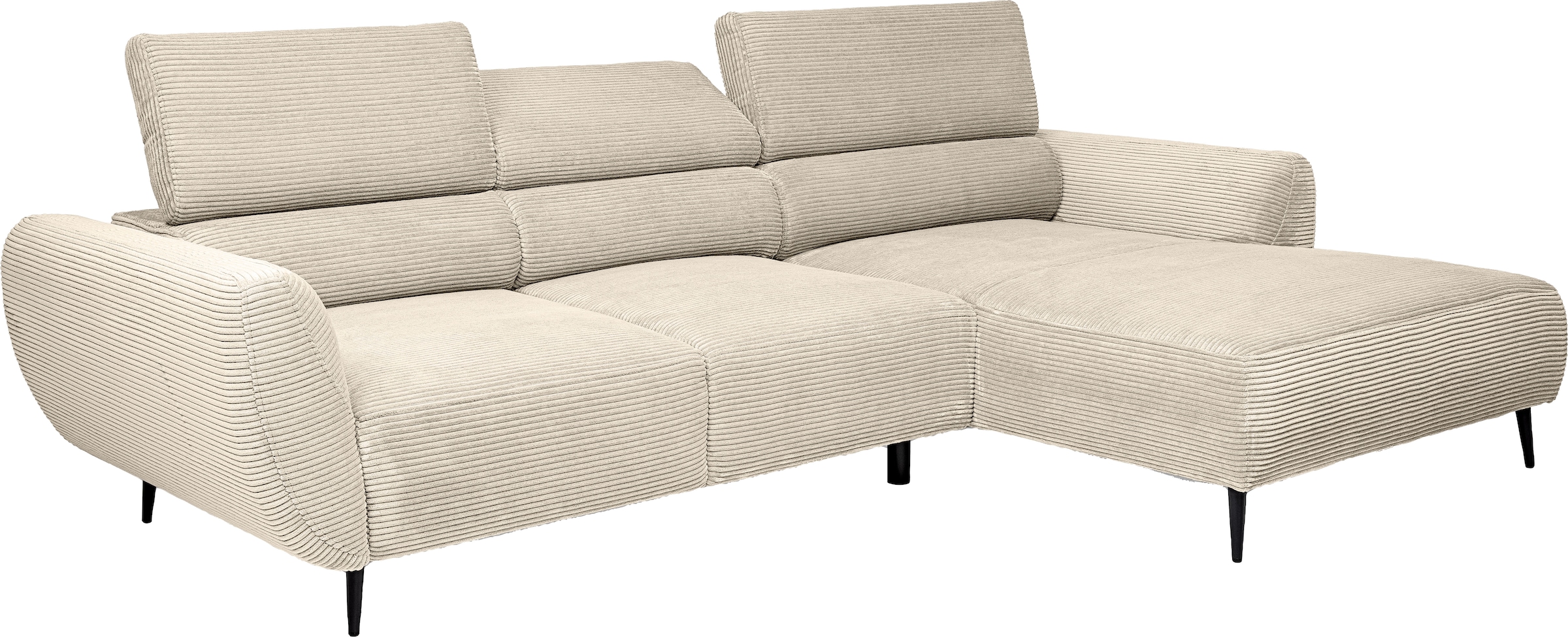 WERK2 Ecksofa »Alisson, mit elektrischer Sitztiefenverstellung, L-Form, Breite 277 cm«, Alisson – flexibler Komfort mit modernem Design und smarten Details.