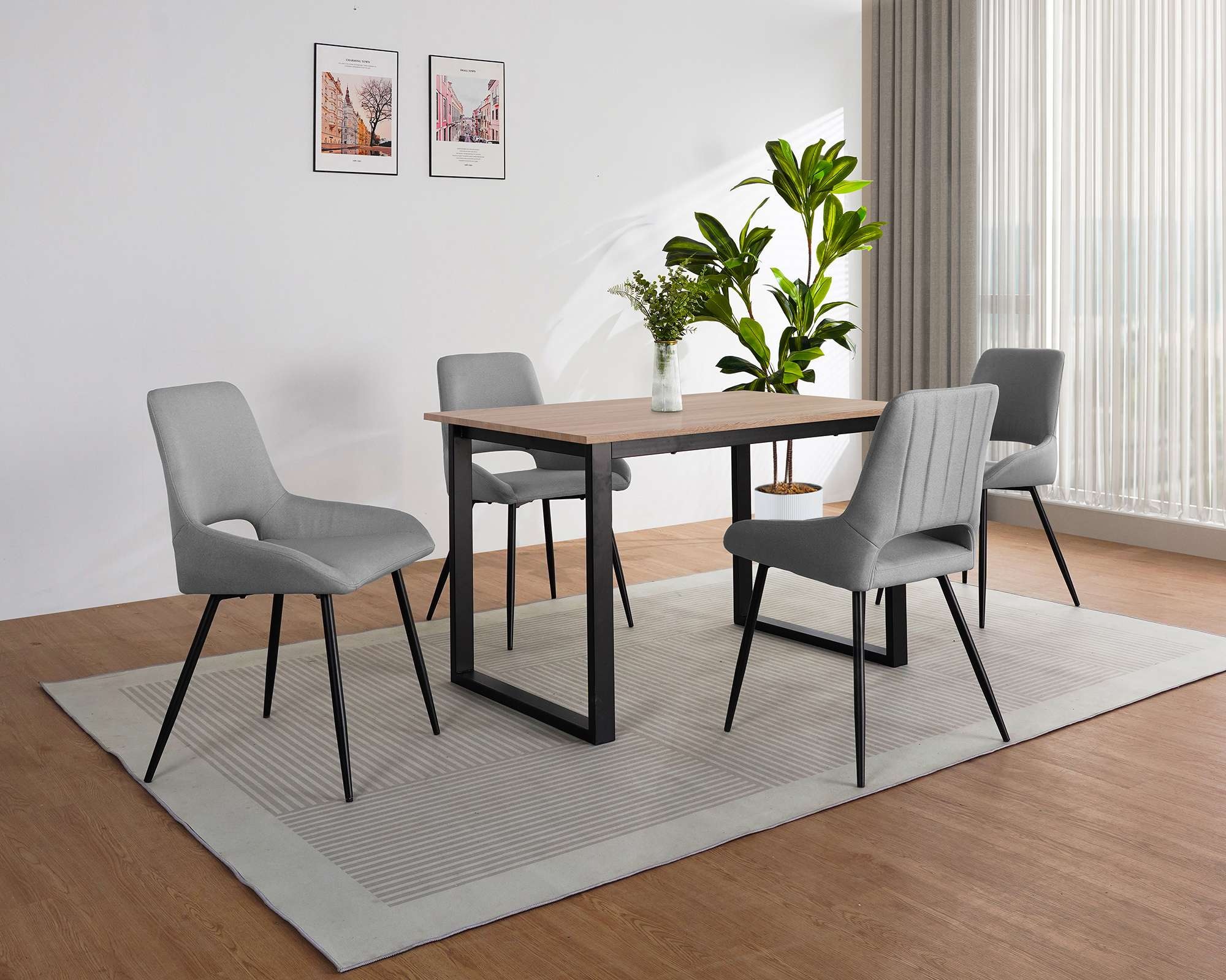 OTTO home Esszimmerstuhl »Derrek« (Set) 2 Stk.pflegeleichter Webstoff, schwarze Metallbeine, Sitzbreite 40 cm